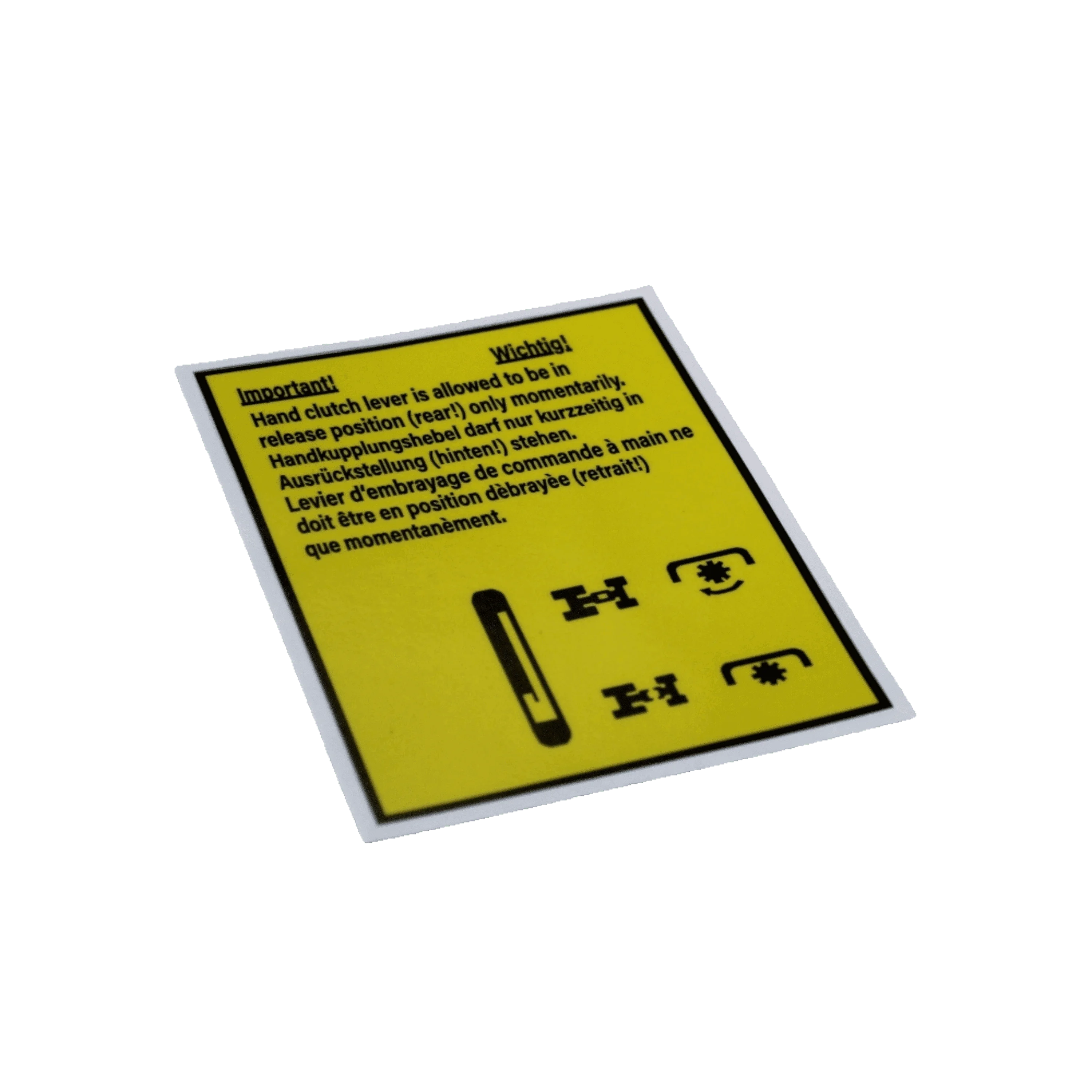 IHC Handkupplungshebel Symbol Aufkleber