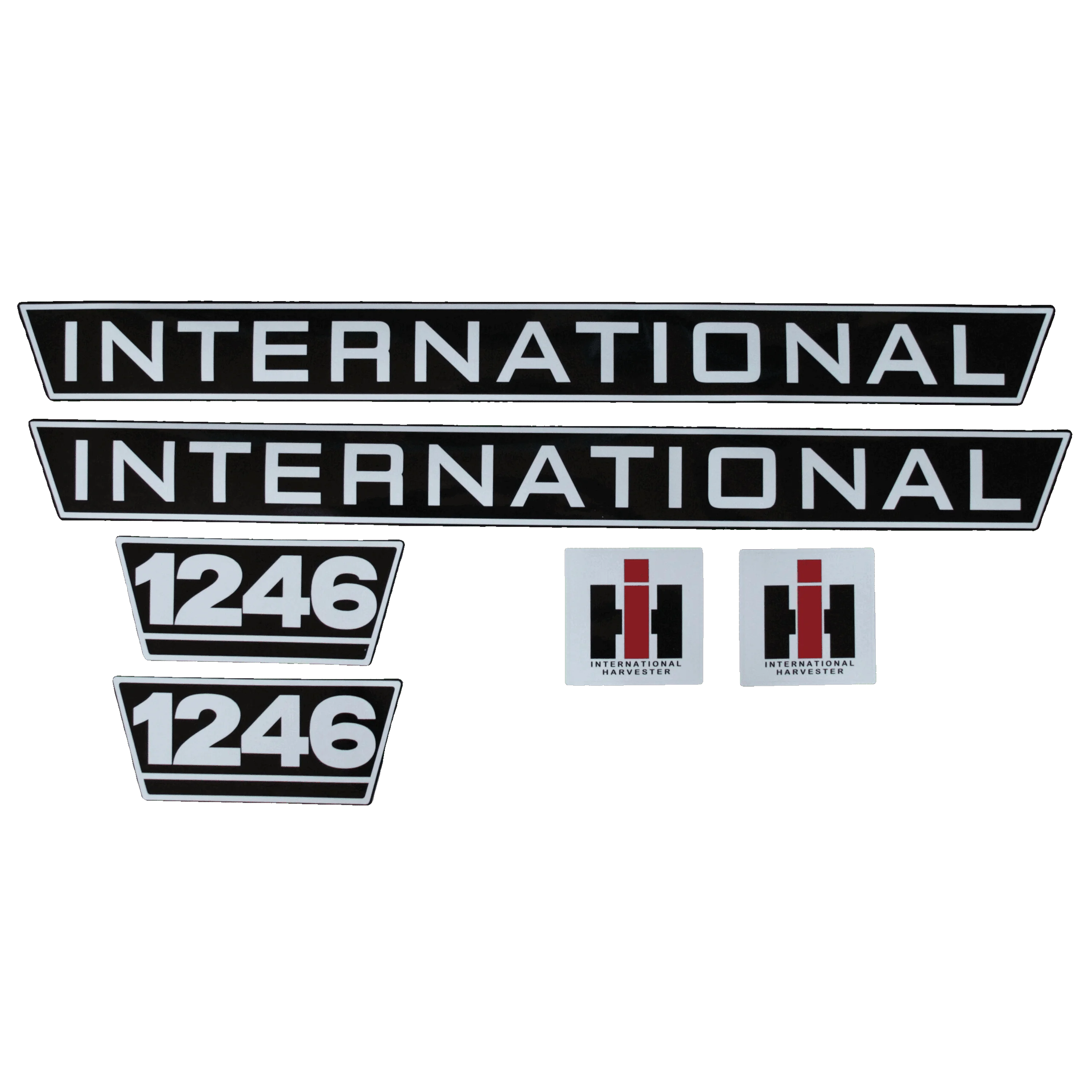 IHC International 1246 Aufkleber schwarz weiss groß