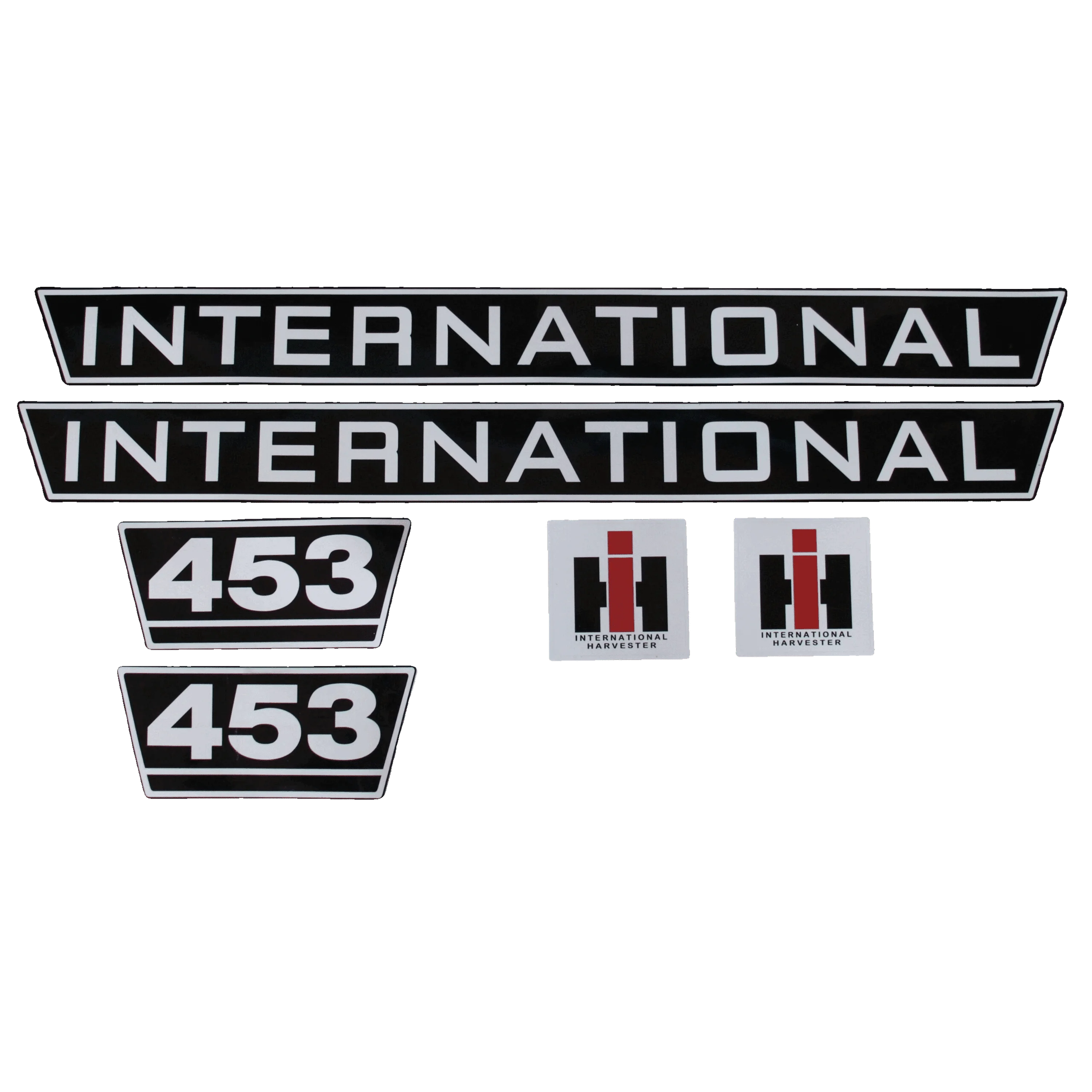 IHC International 453 Aufkleber schwarz weiss groß