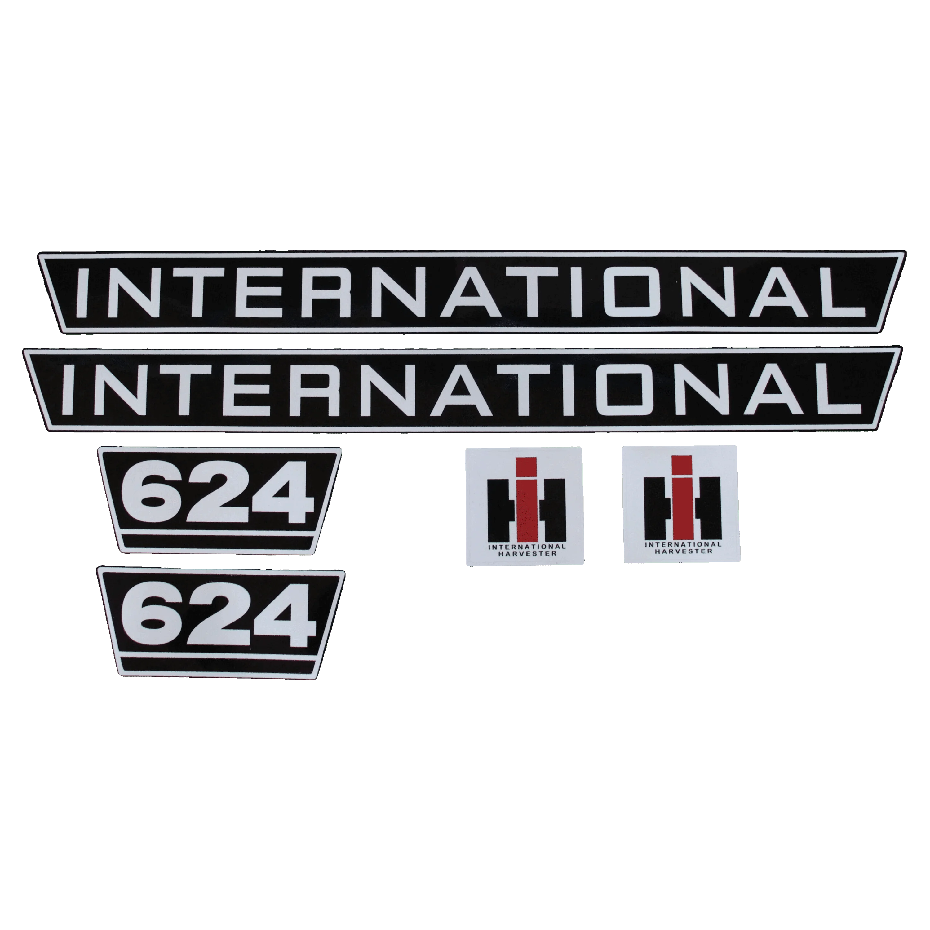 IHC International 624 Aufkleber schwarz weiss groß