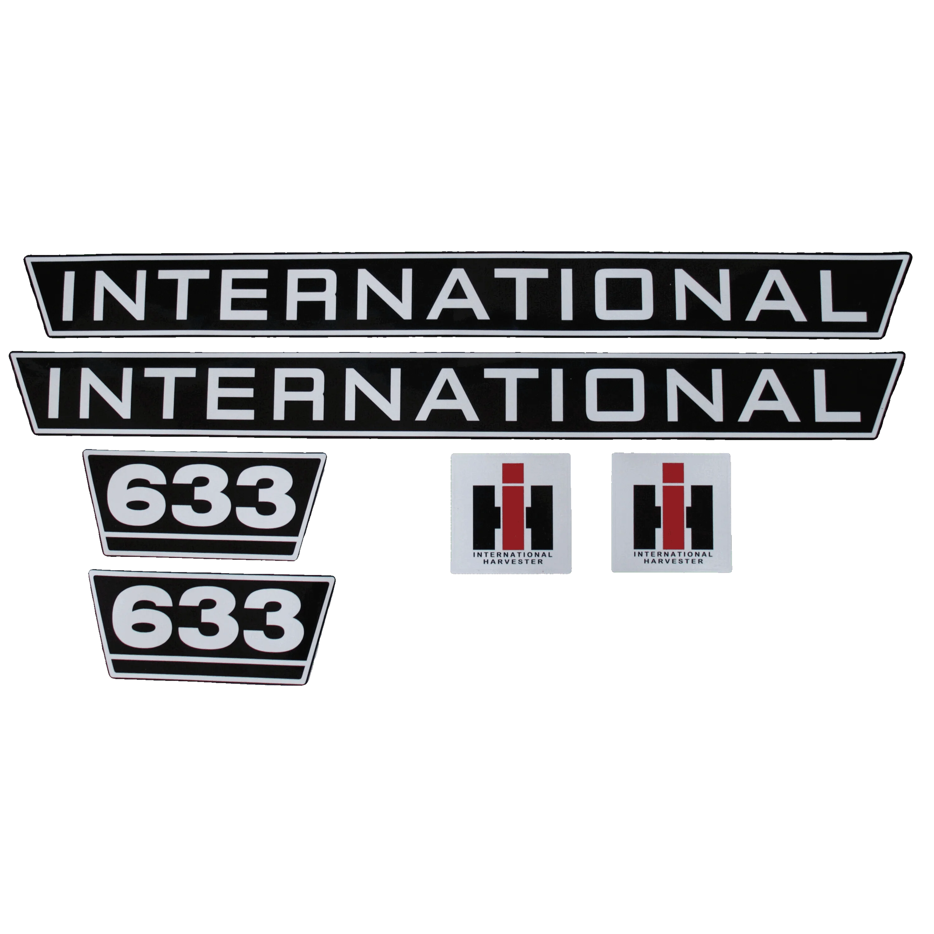 IHC International 633 Aufkleber schwarz weiss groß