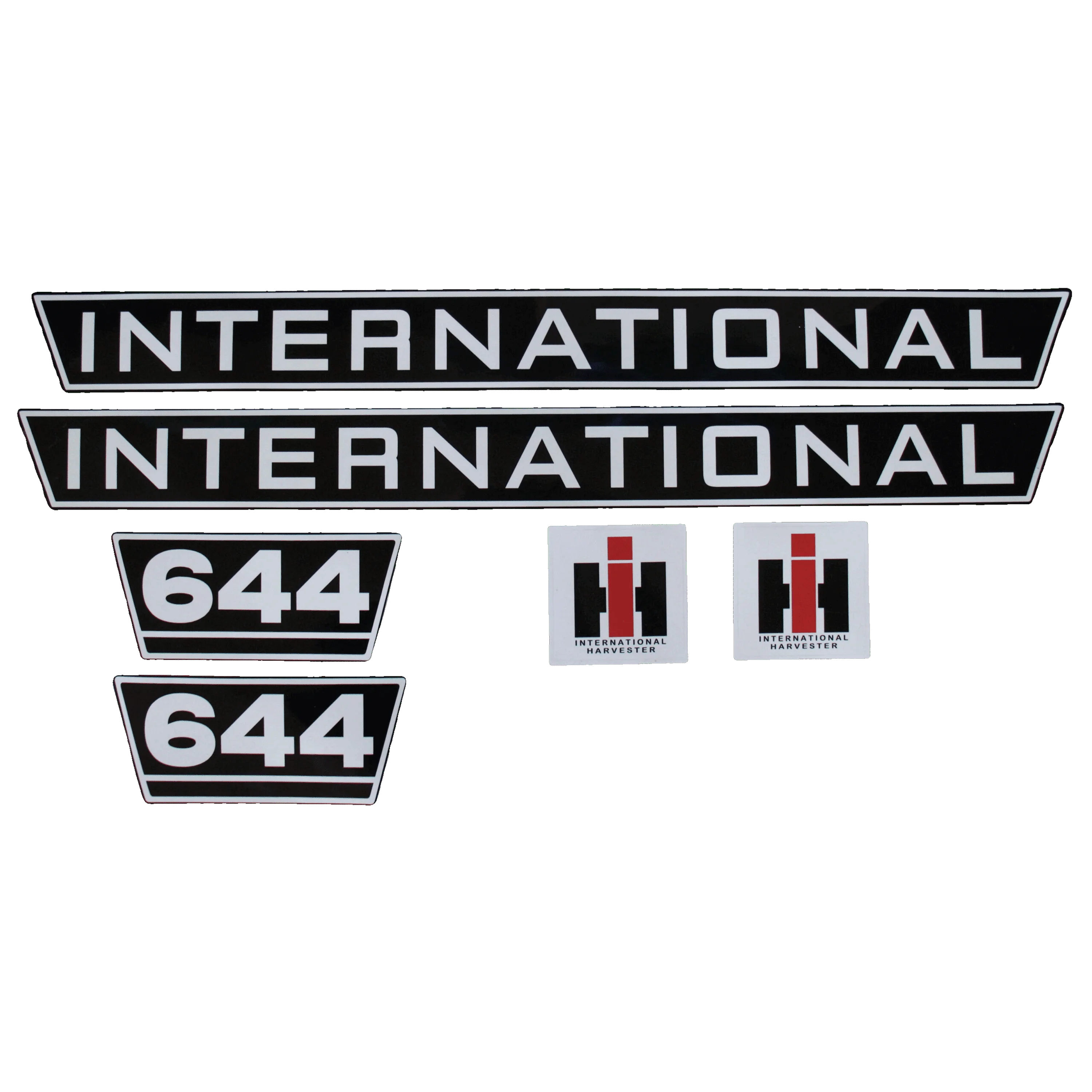 IHC International 644 Aufkleber schwarz weiss groß