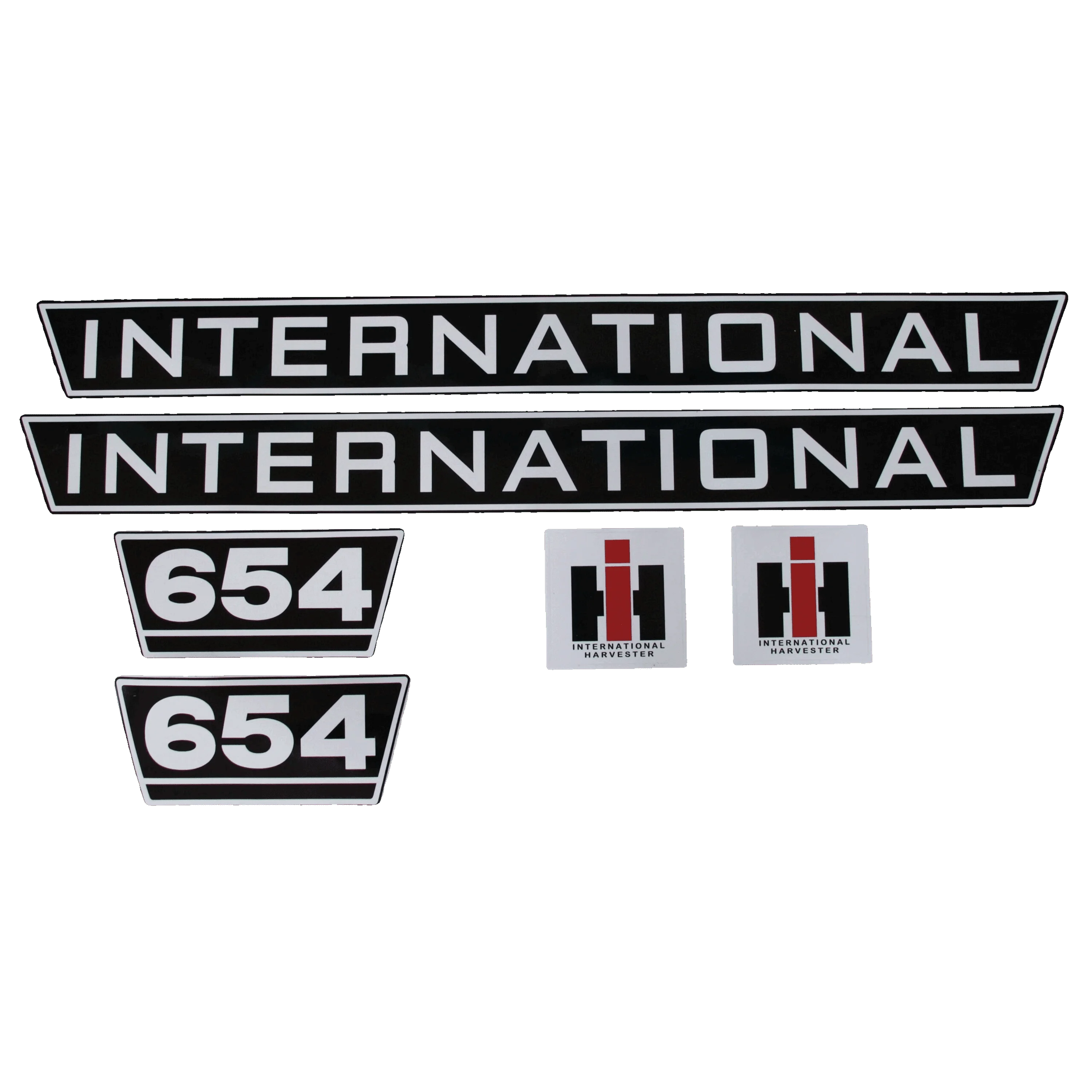 IHC International 654 Aufkleber schwarz weiss groß