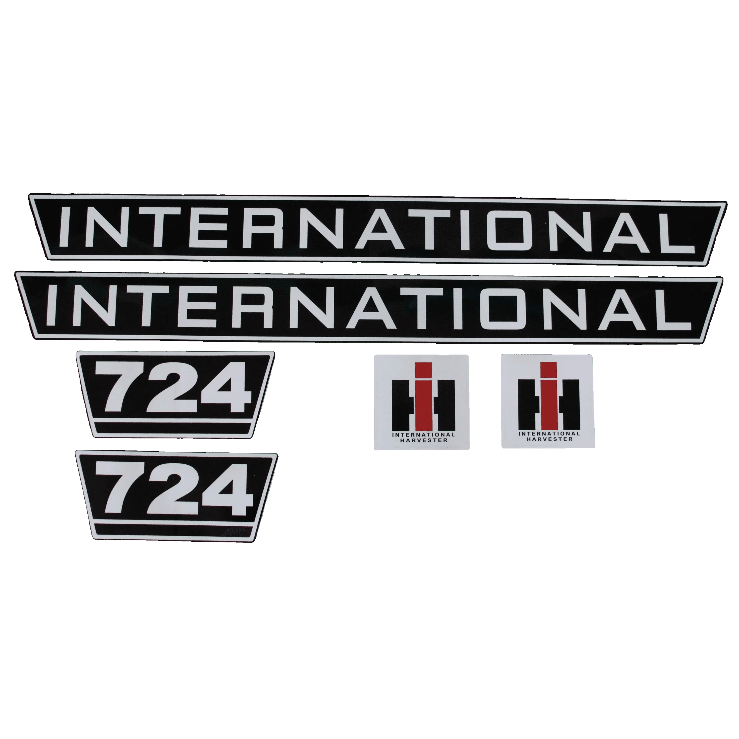 IHC International 724 Aufkleber schwarz weiss groß
