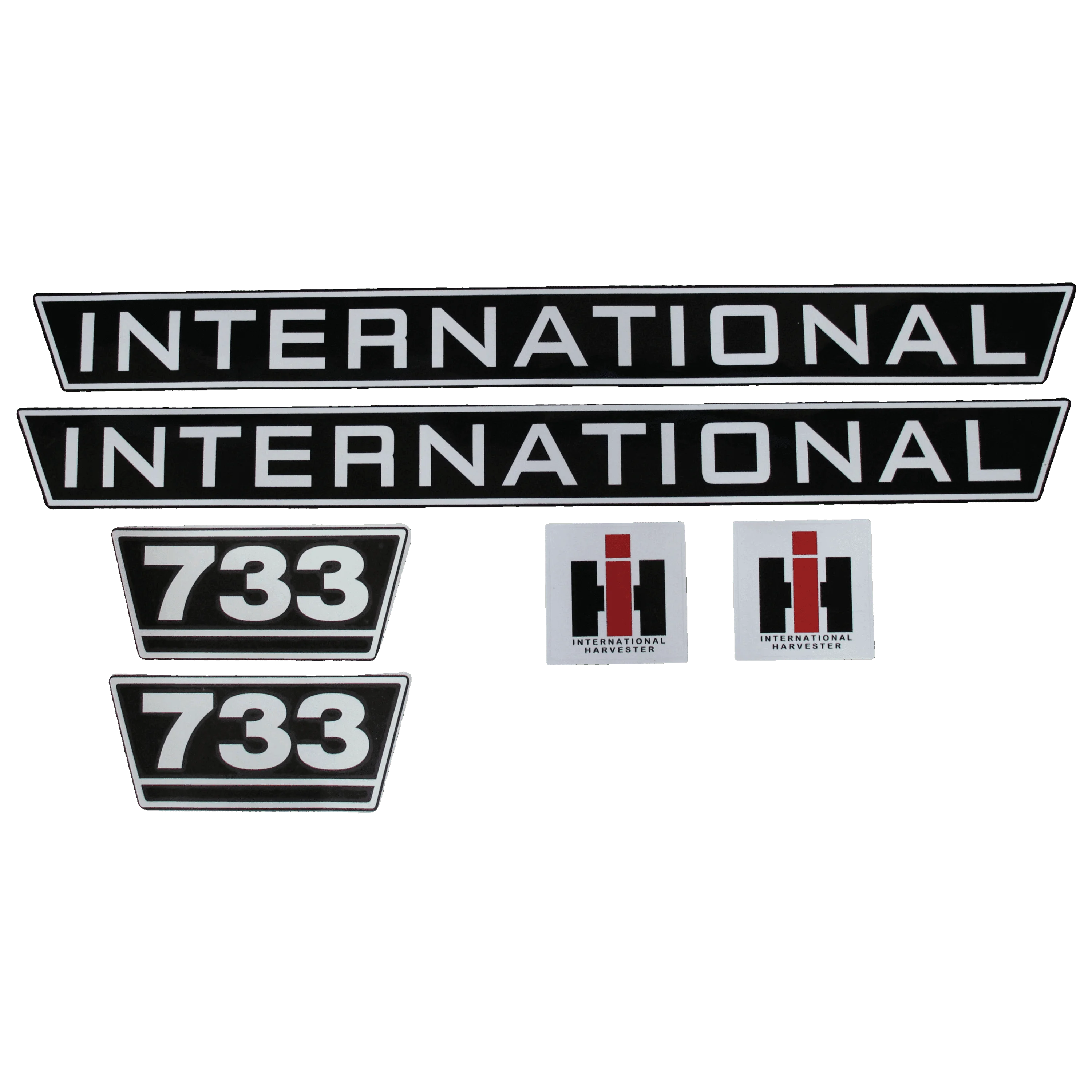IHC International 733 Aufkleber schwarz weiss groß