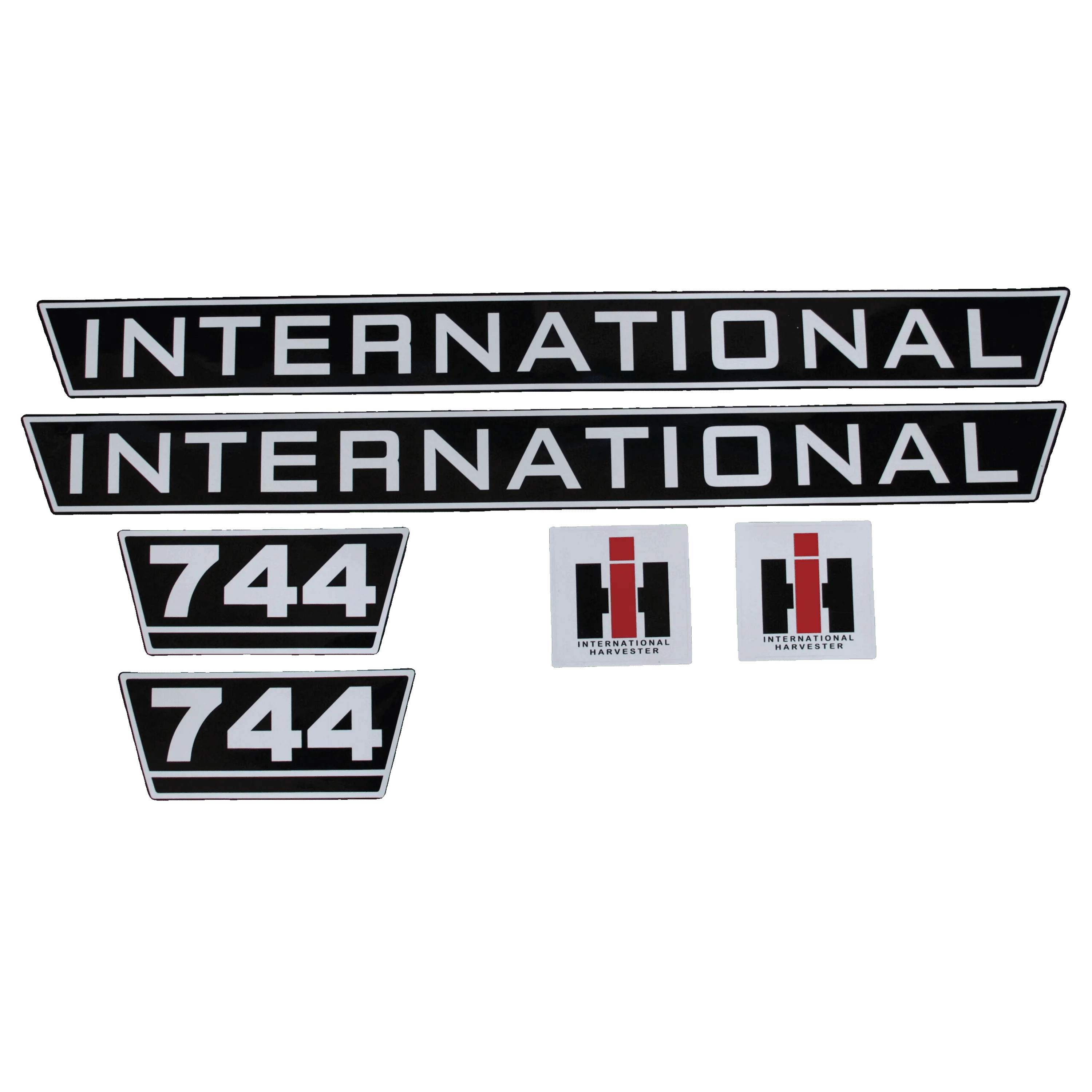 IHC International 744 Aufkleber schwarz weiss groß
