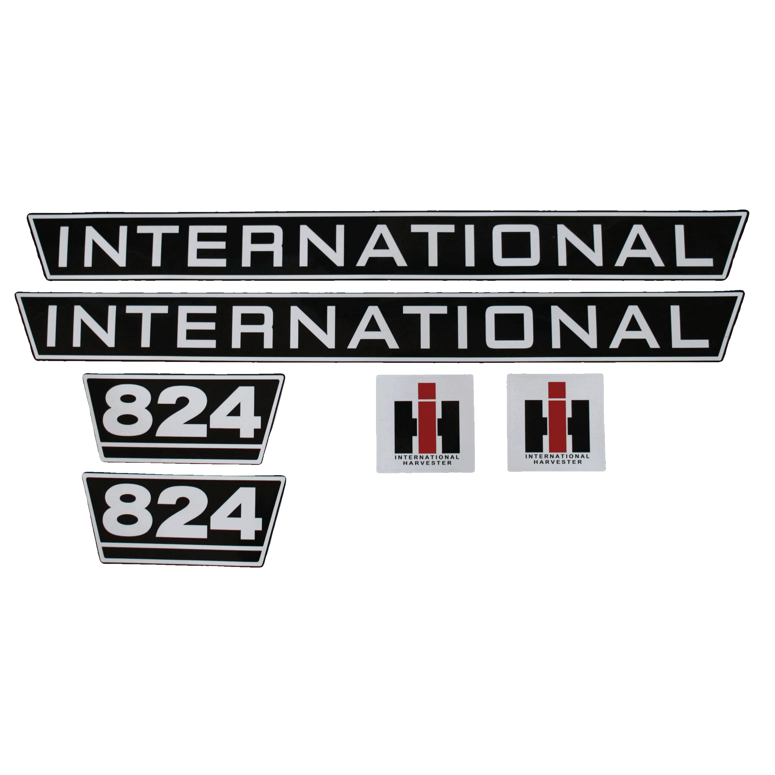 IHC International 824 Aufkleber schwarz weiss groß