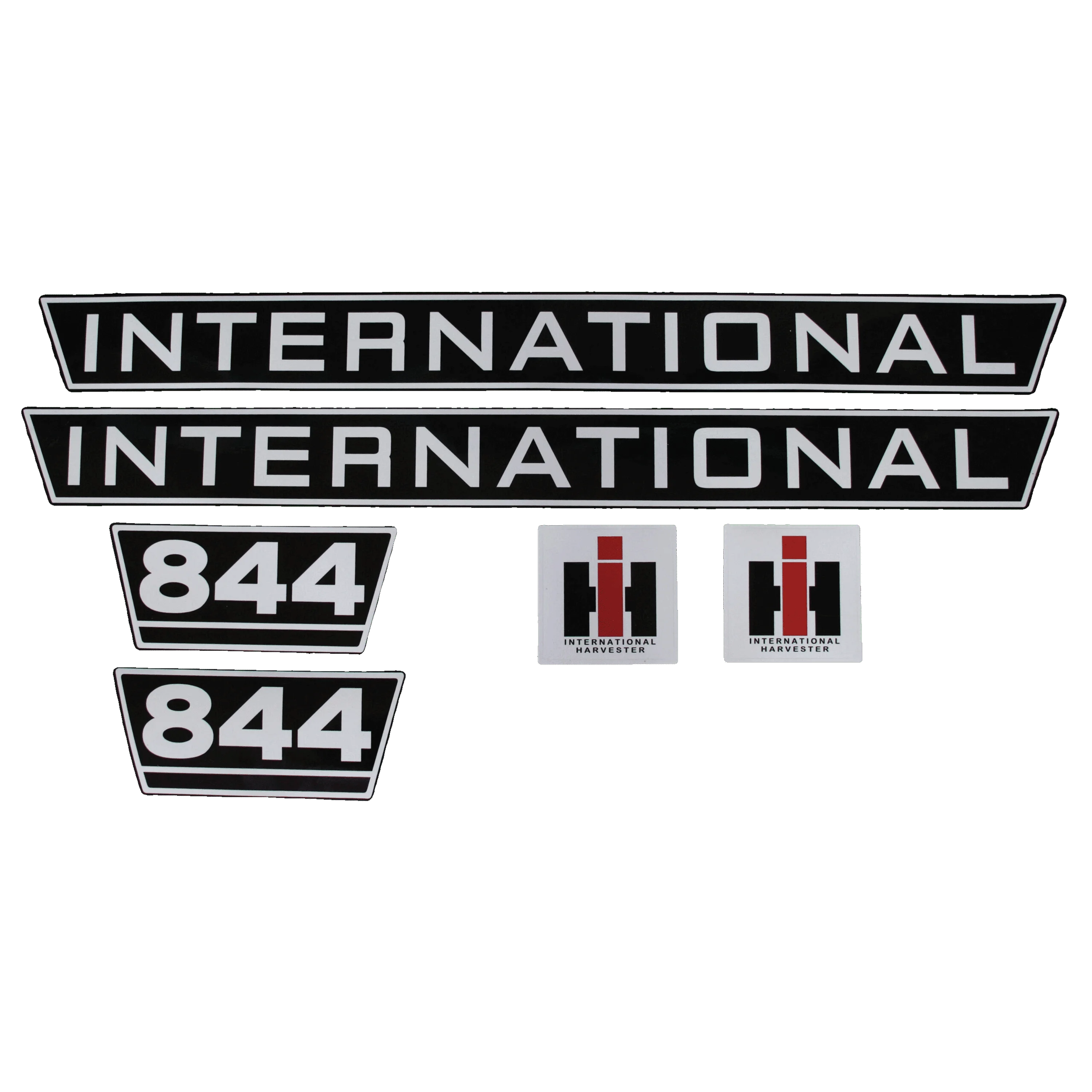 IHC International 844 Aufkleber schwarz weiss groß