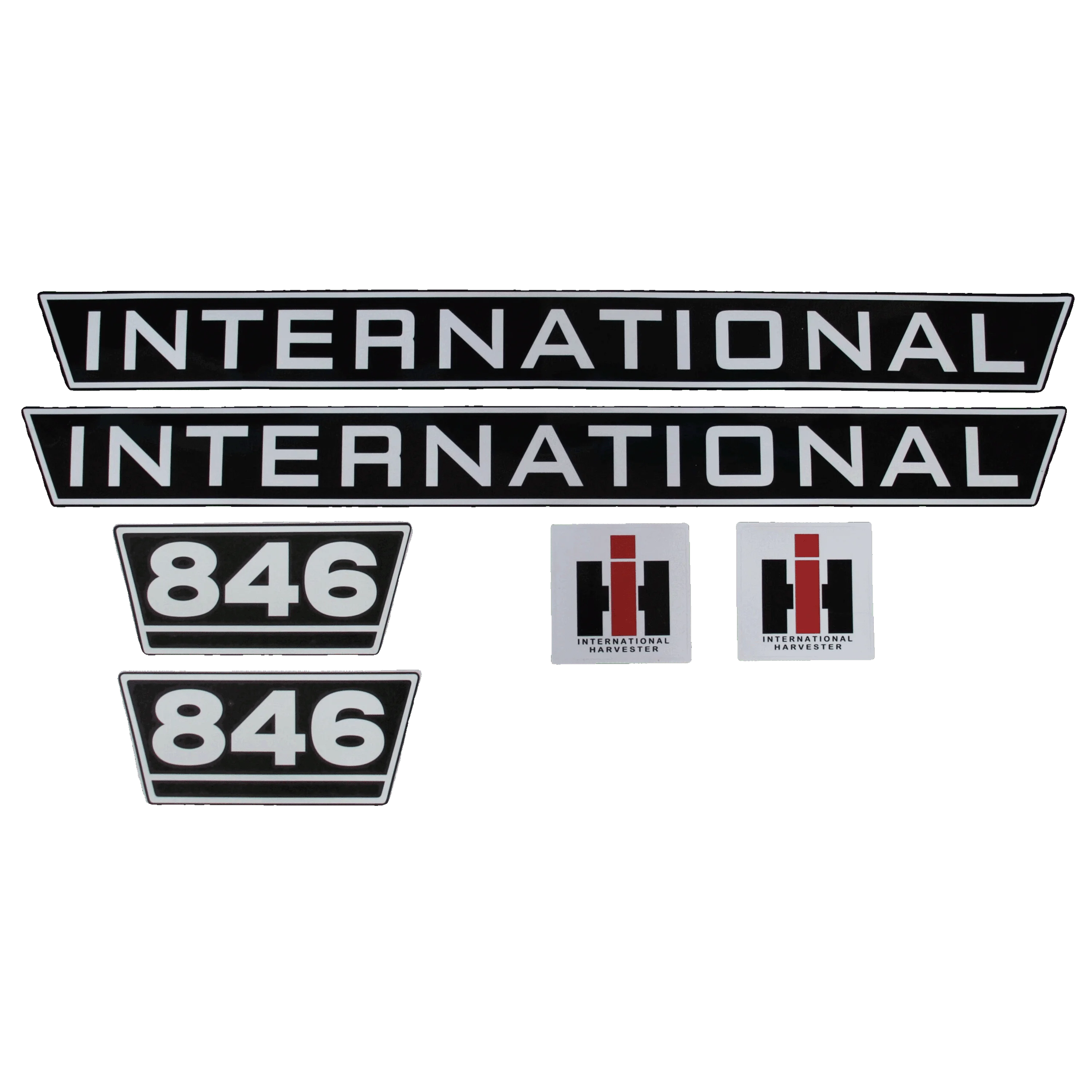 IHC International 846 Aufkleber schwarz weiss groß