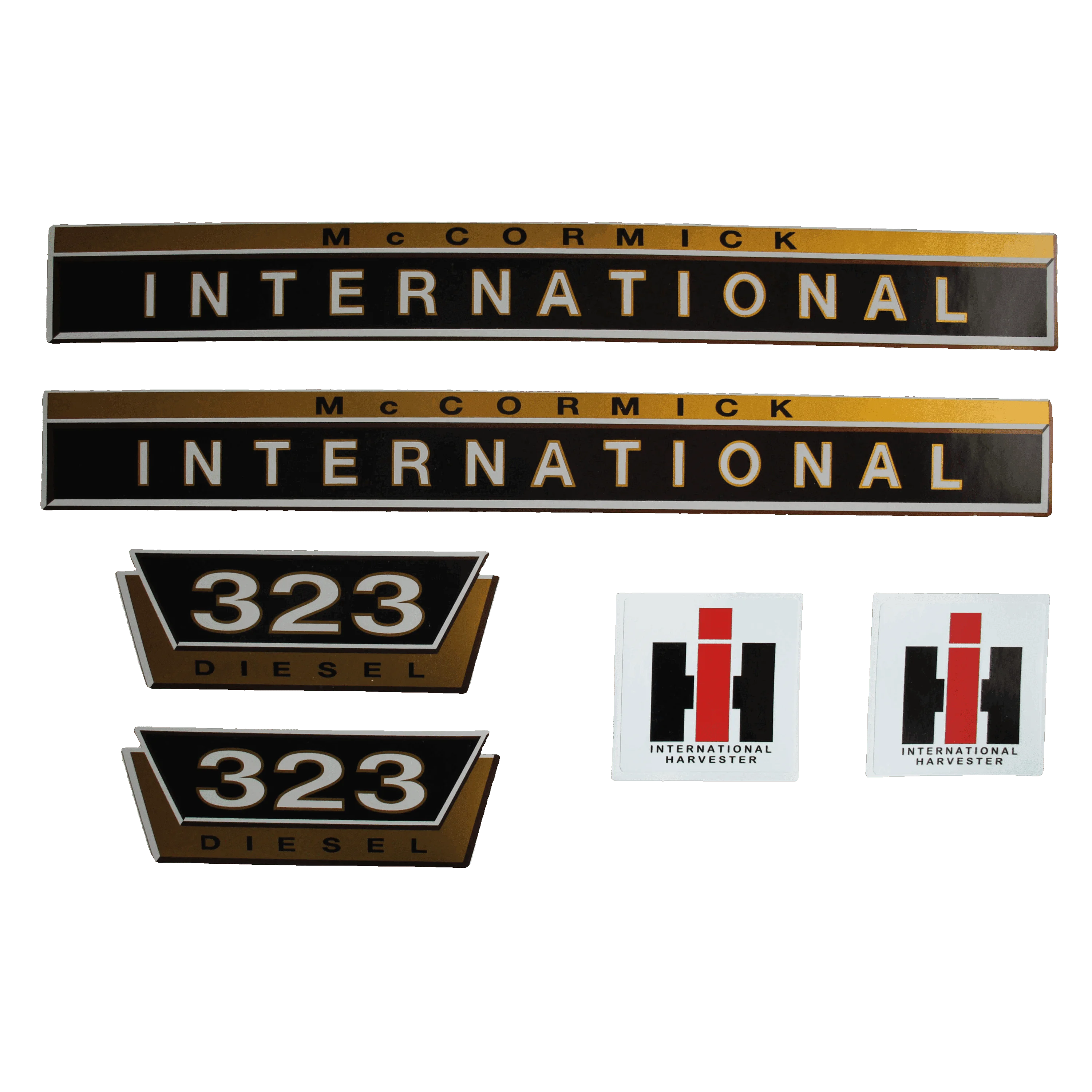 IHC International 323 Aufkleber gold groß