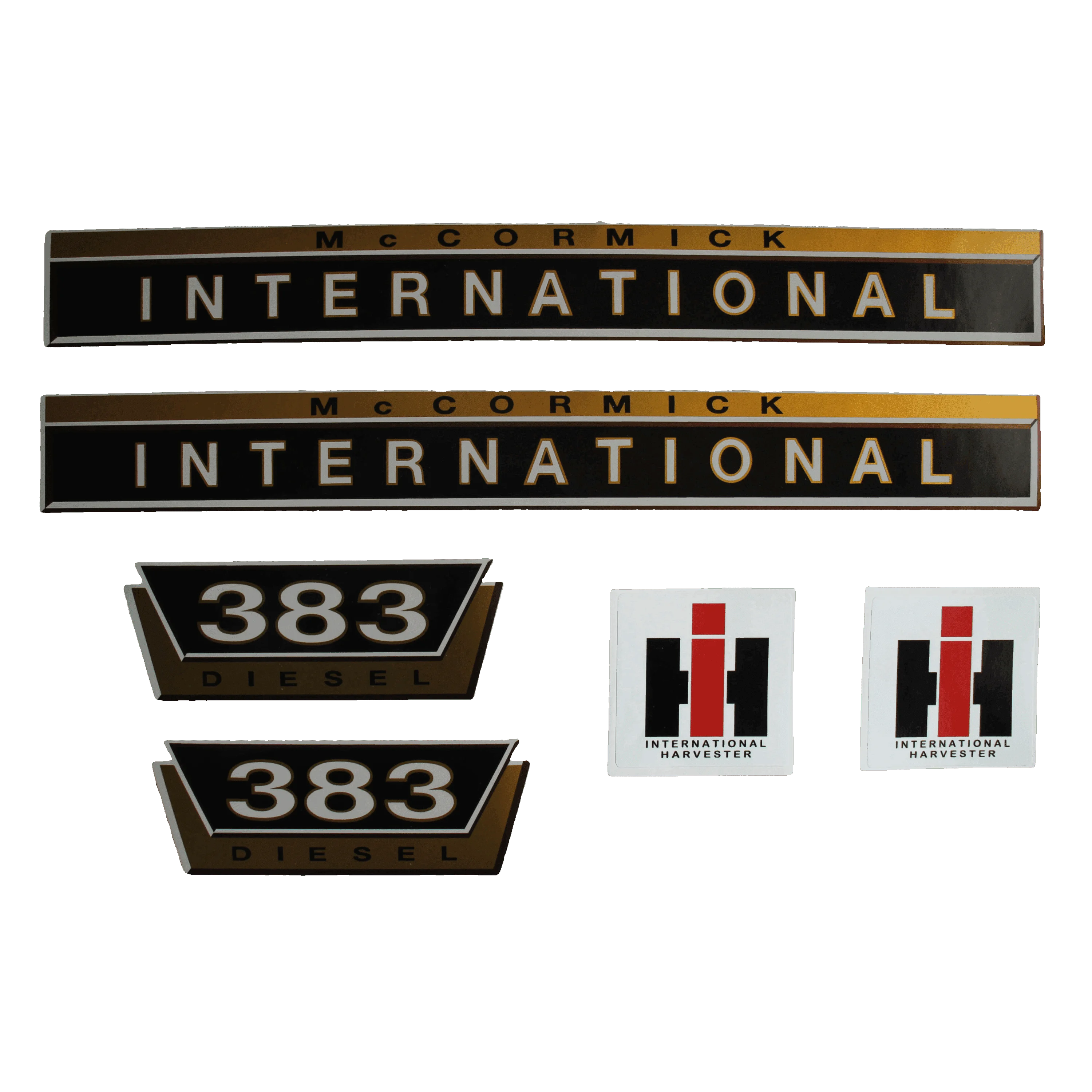 IHC International 383 Aufkleber gold groß