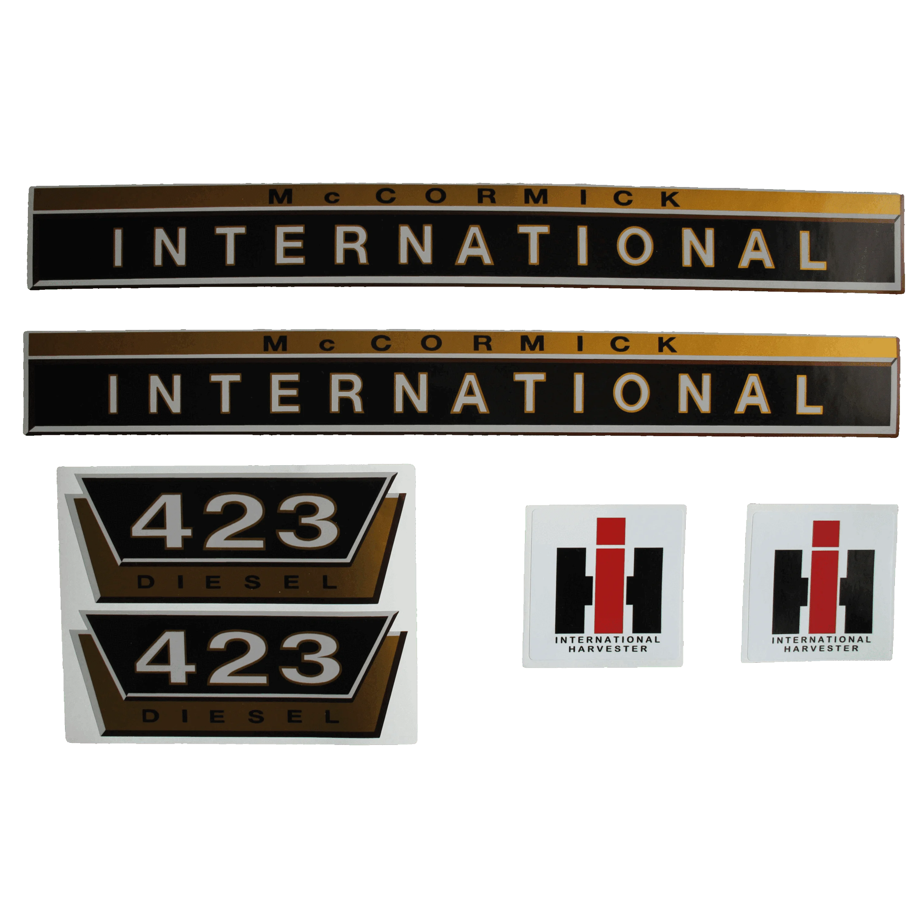 IHC International 423 Aufkleber gold groß
