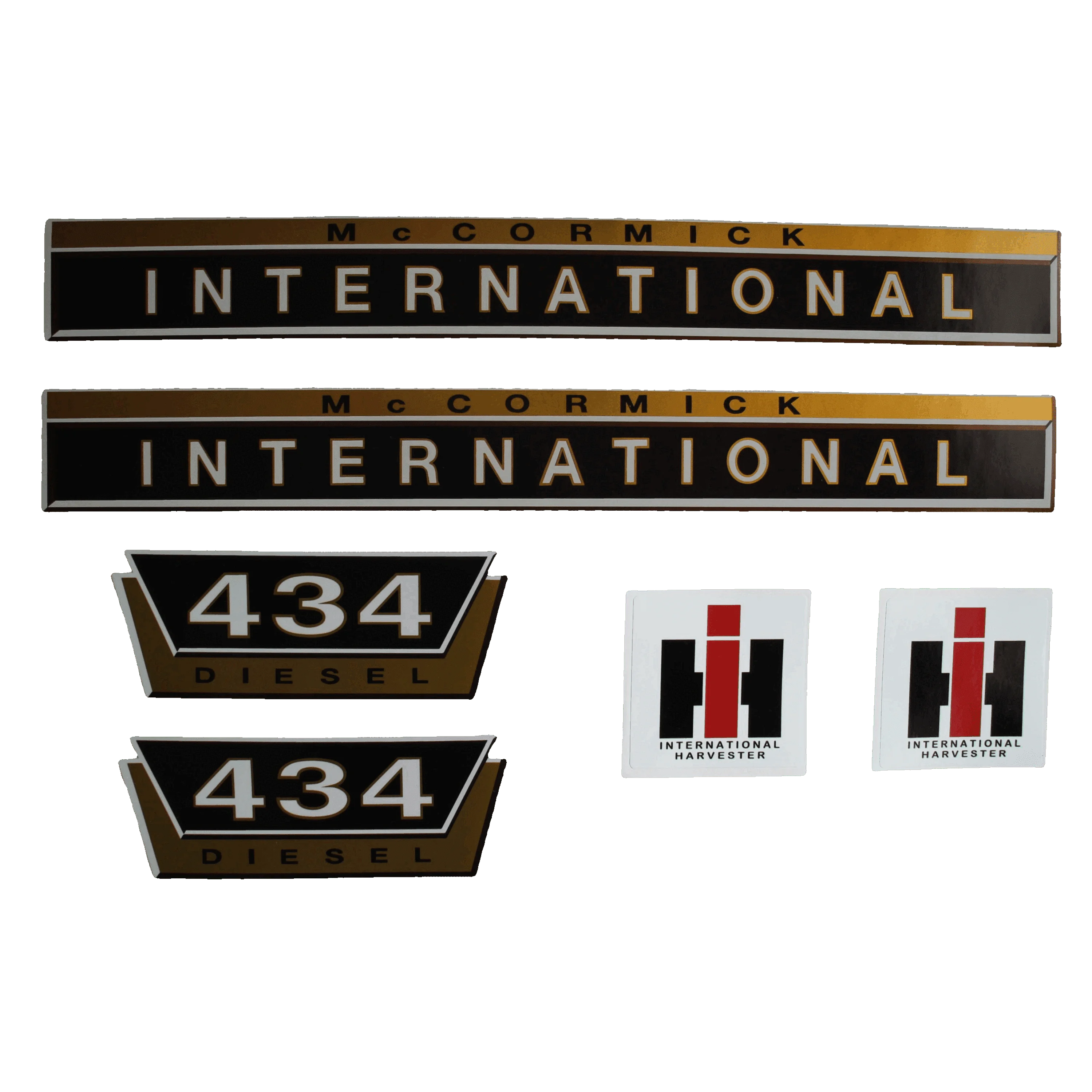 IHC International 434 Aufkleber gold groß