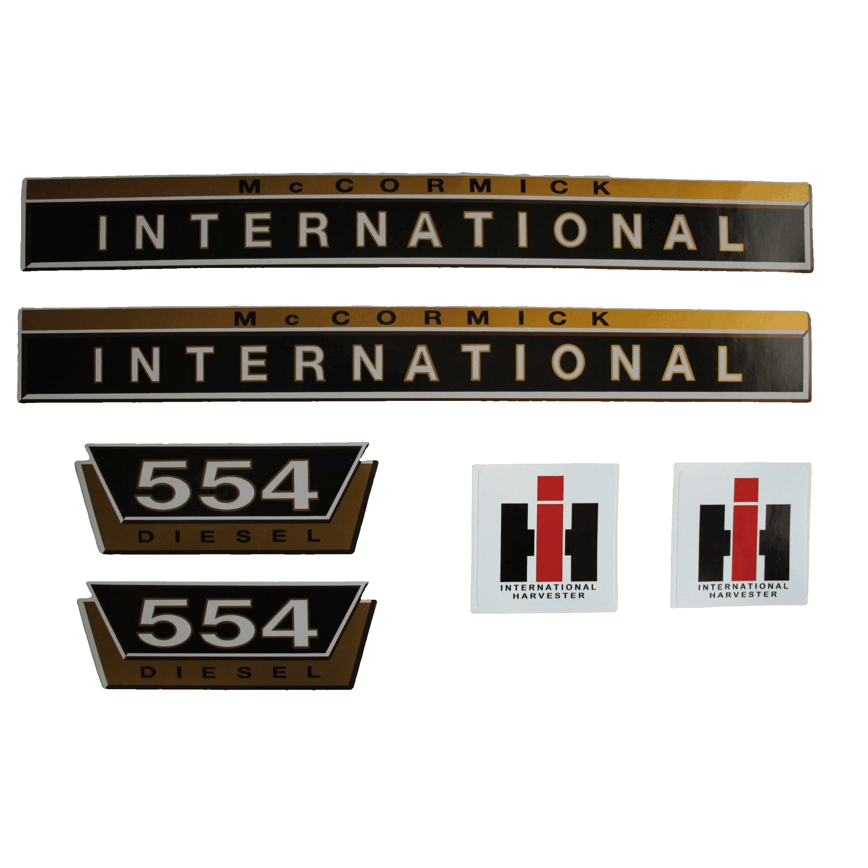 IHC International 554 Aufkleber gold groß