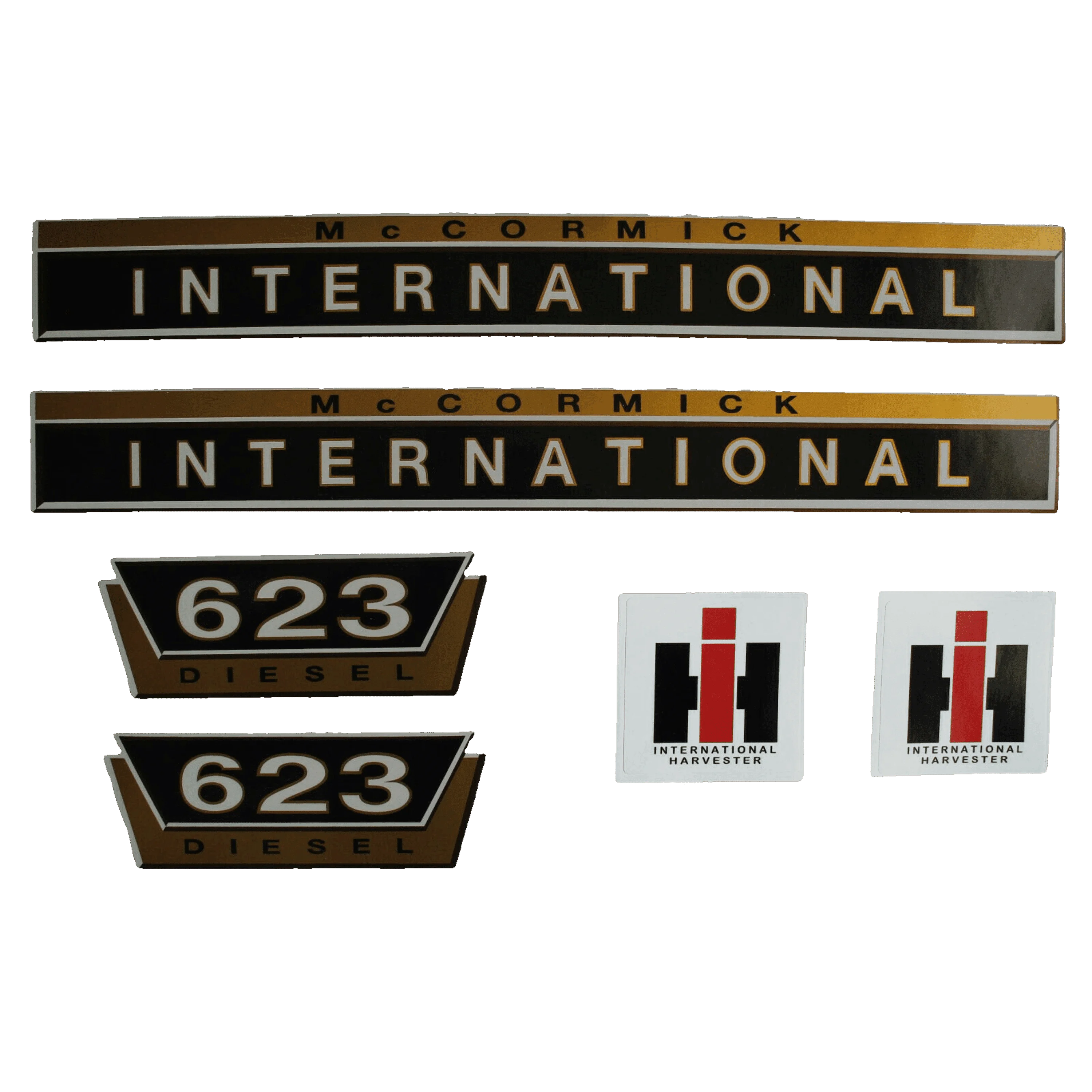 IHC international 623 Aufkleber gold groß