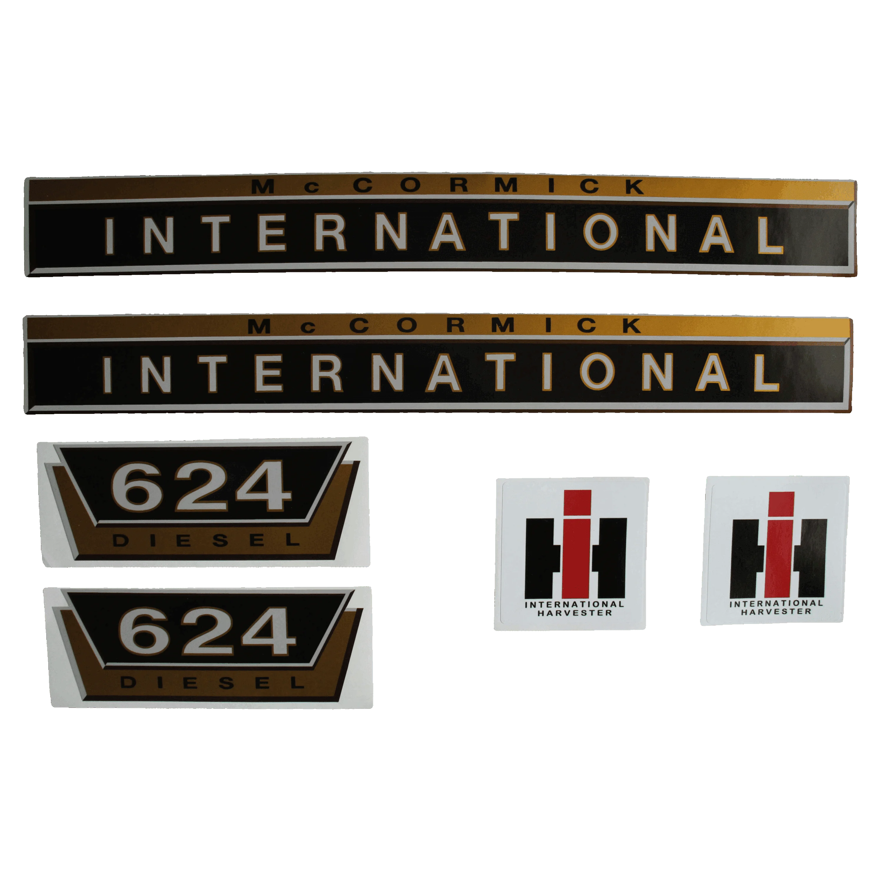 IHC International 624 Aufkleber gold groß