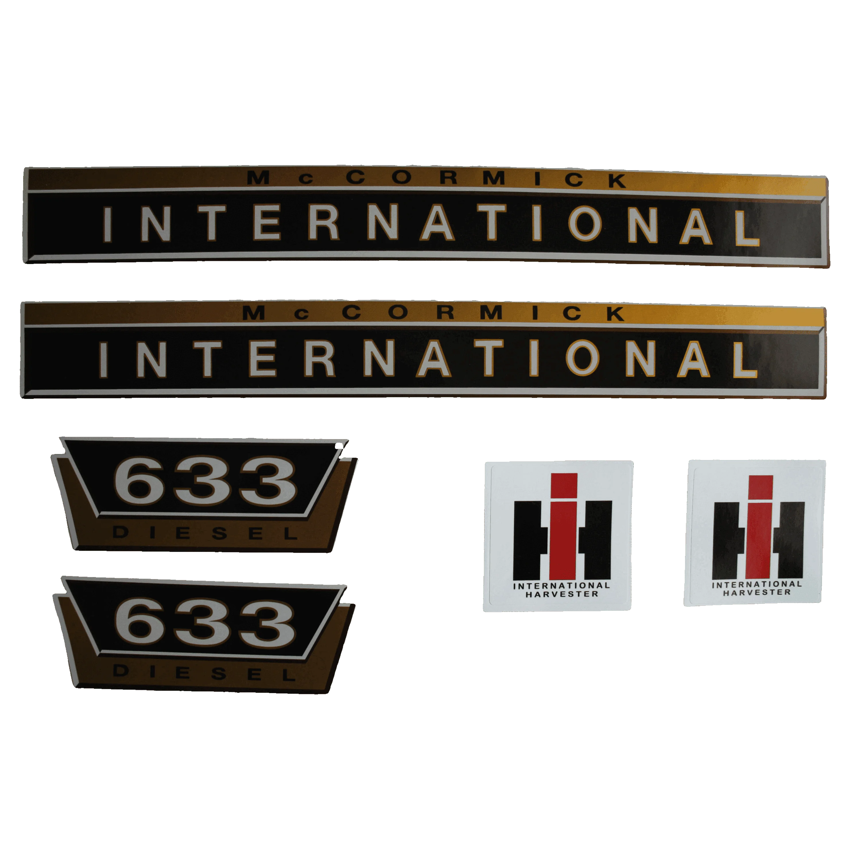 IHC international 633 Aufkleber gold groß