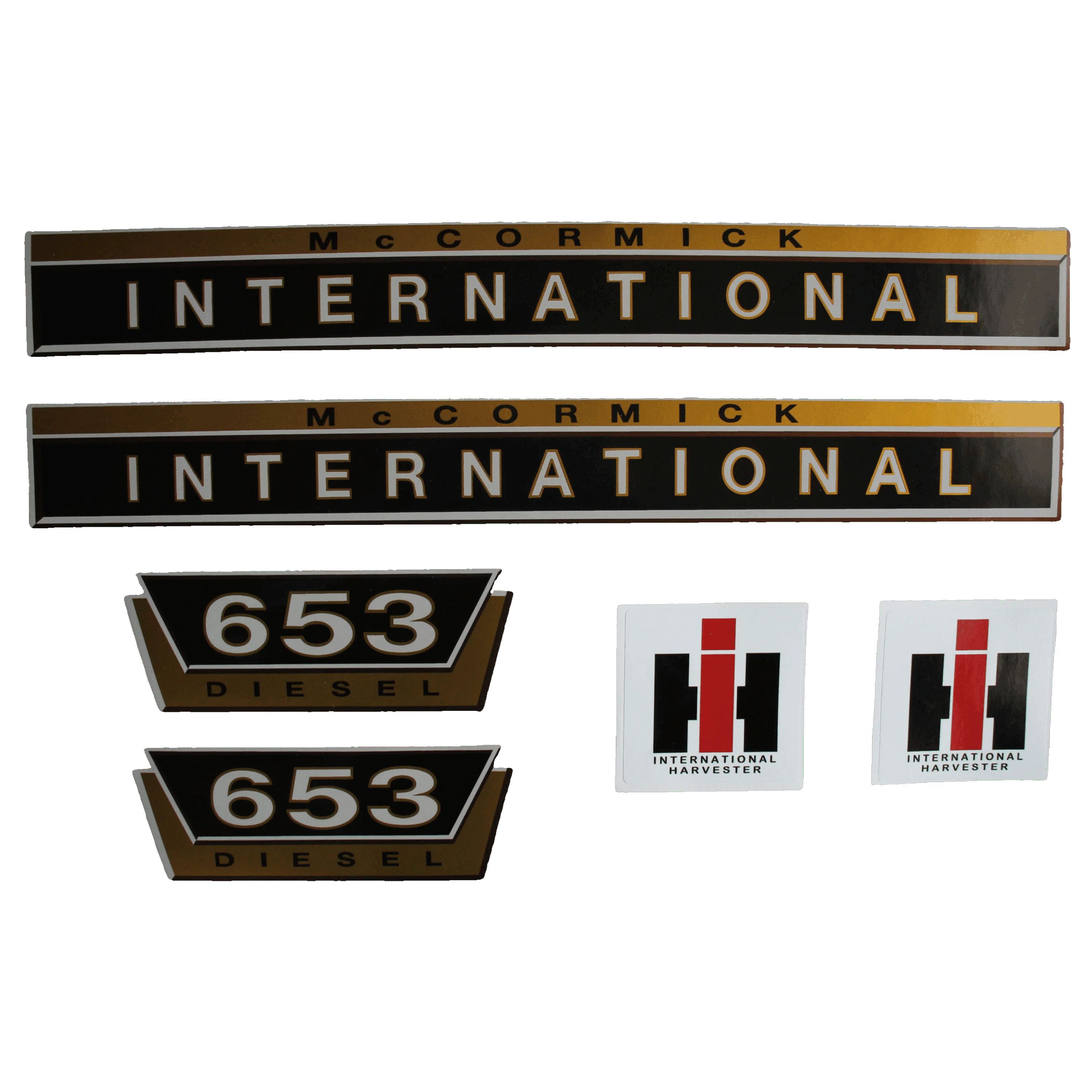 IHC International 653 Aufkleber gold groß