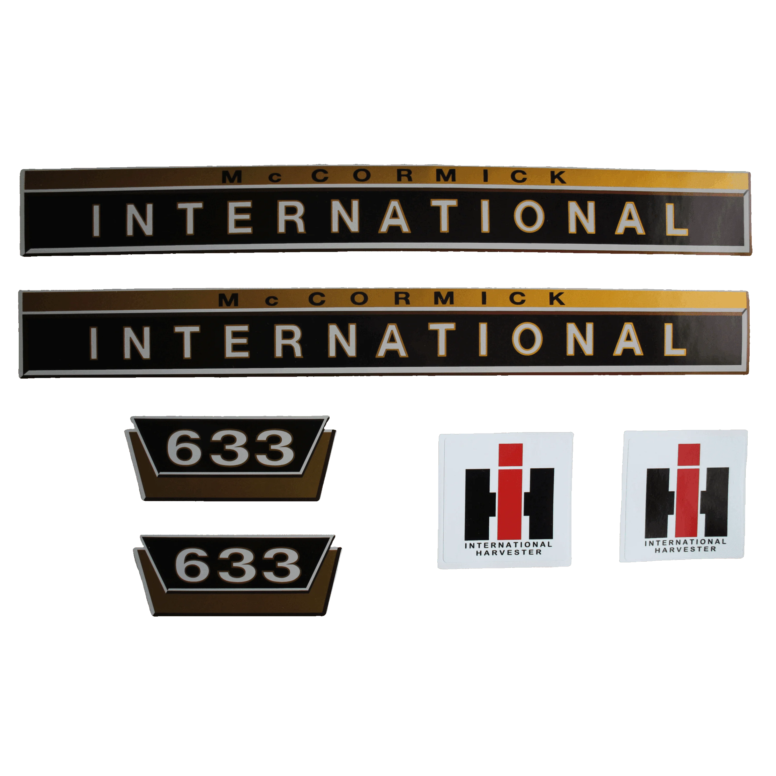 IHC International 633 Aufkleber gold klein
