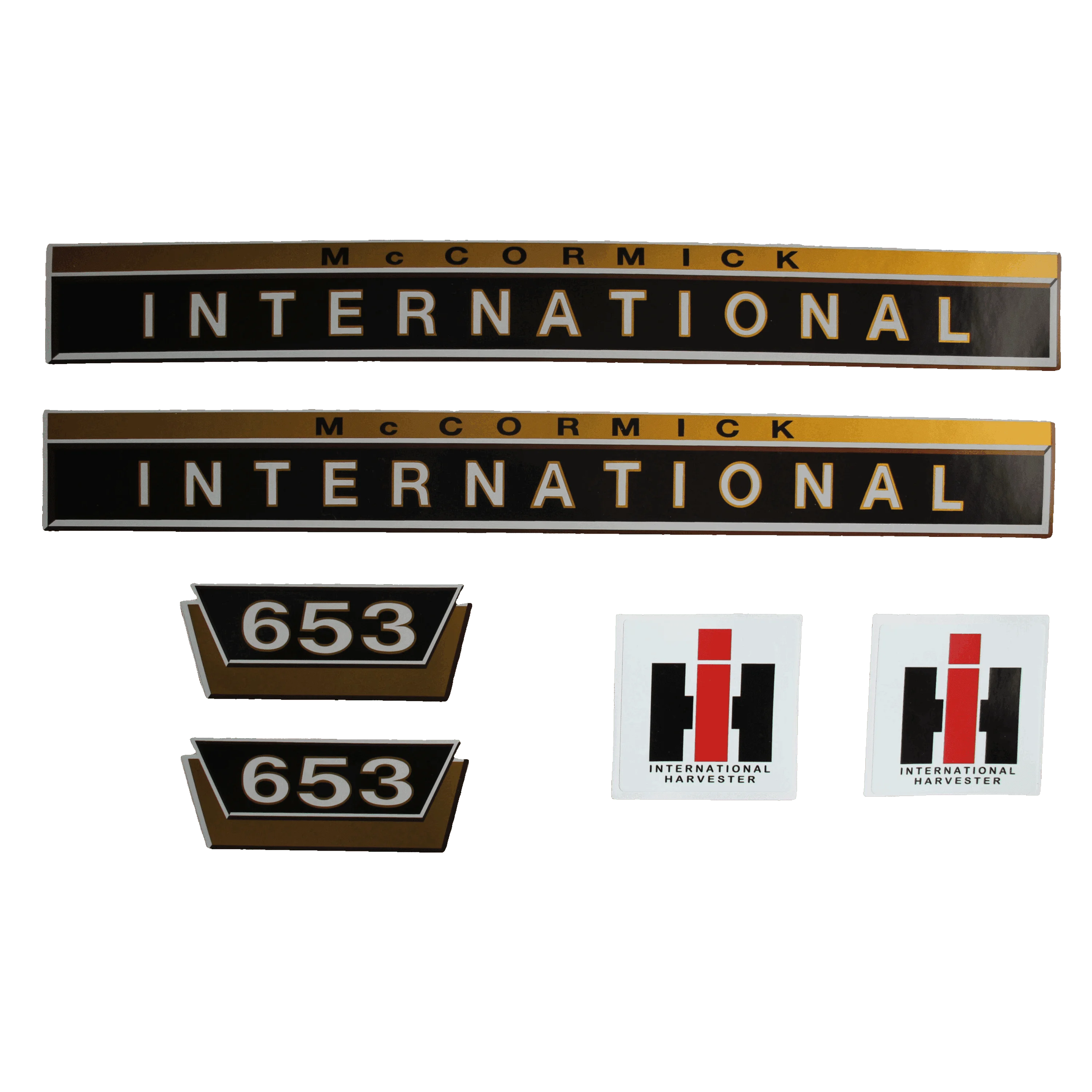 IHC International 653 Aufkleber gold klein