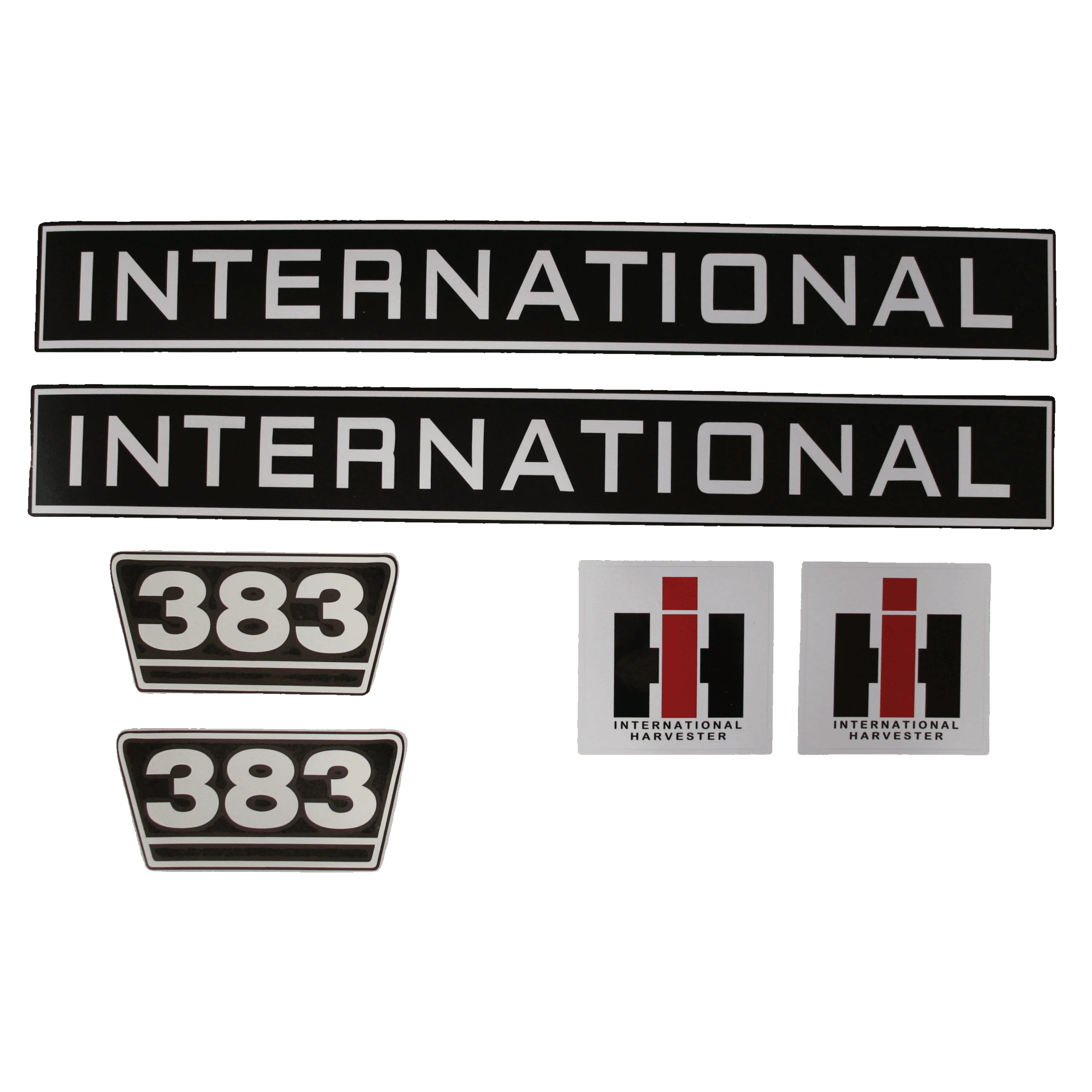 IHC International 383 Aufkleber schwarz weiss klein