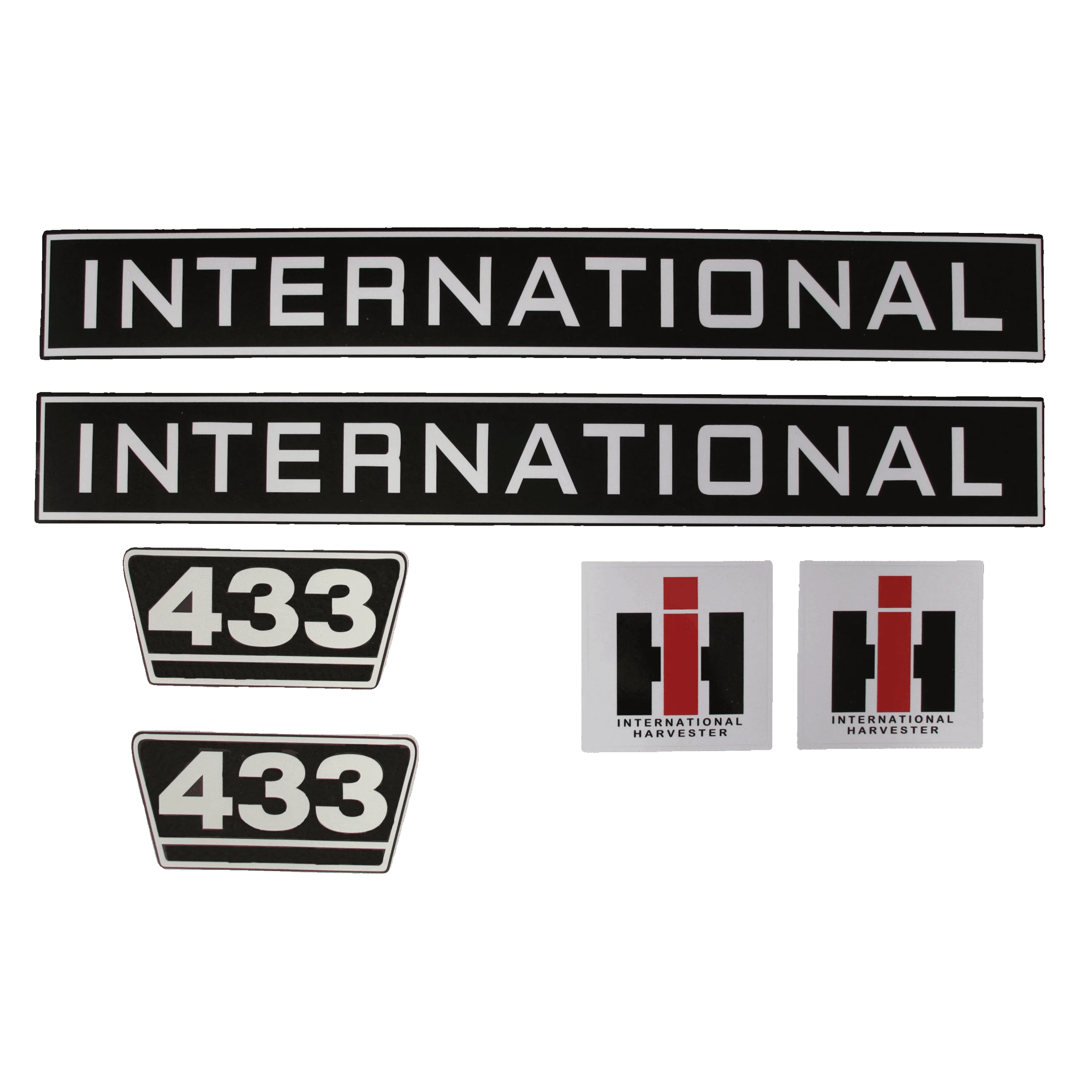 IHC International 433 Aufkleber schwarz weiss klein