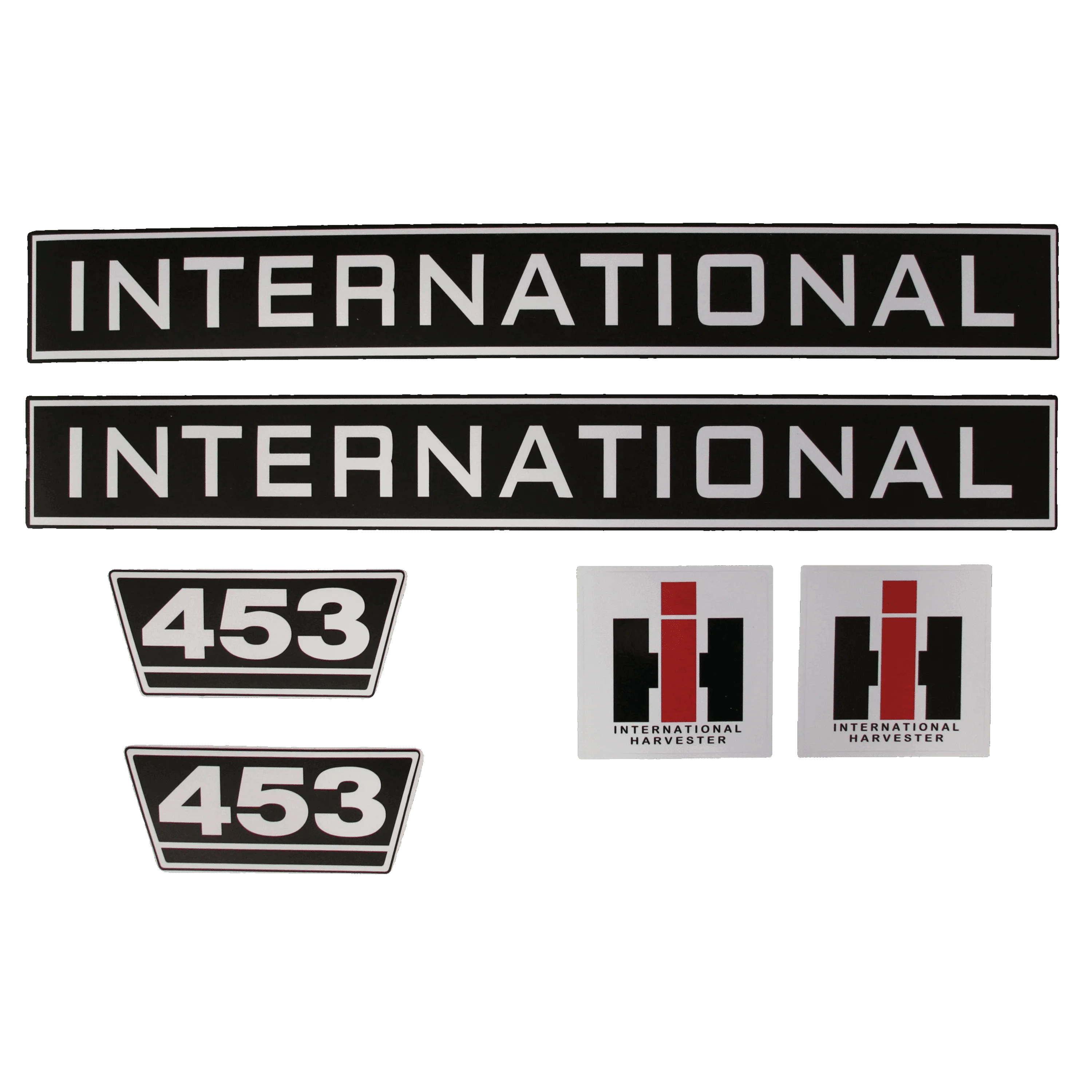 IHC International 453 Aufkleber schwarz weiss klein