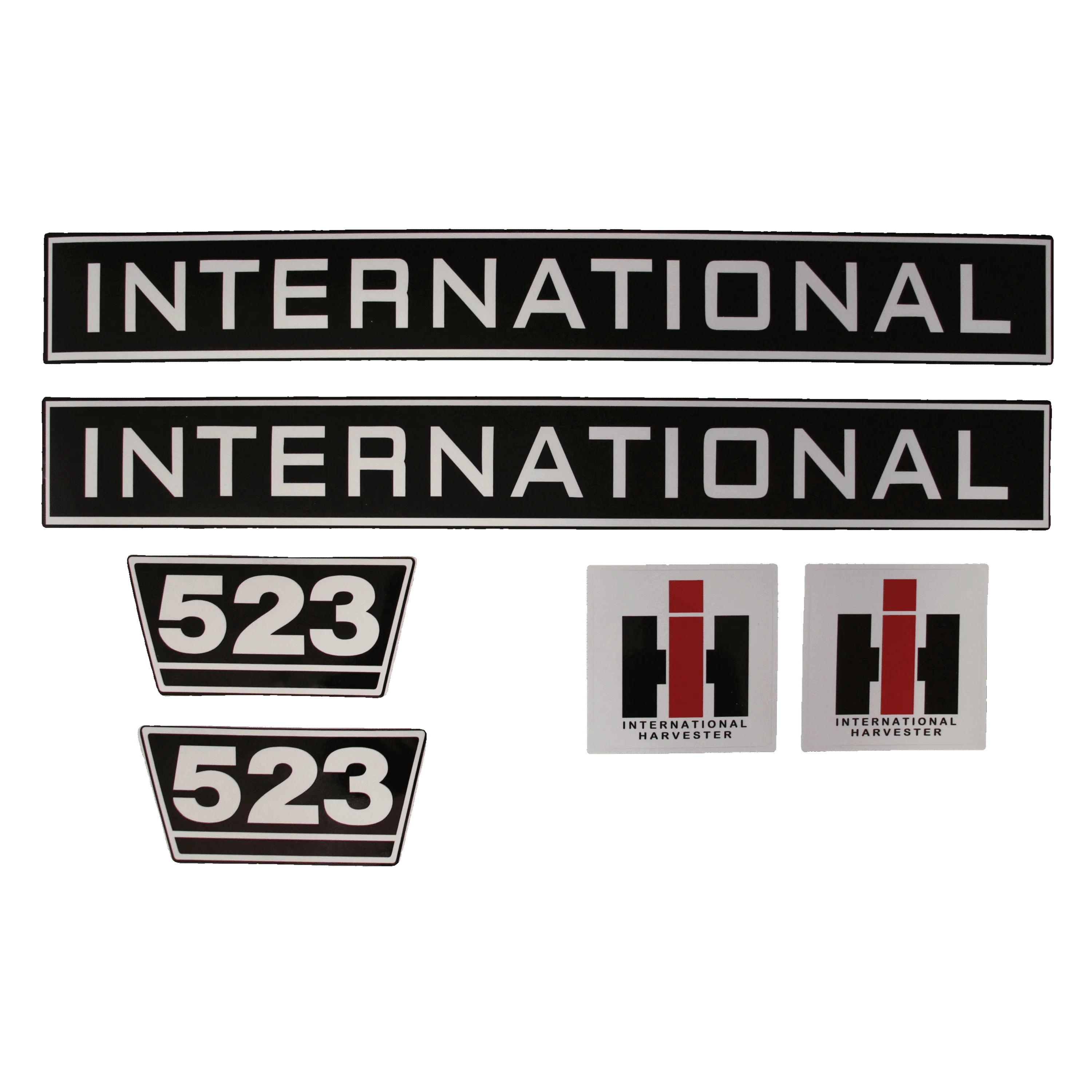 IHC International 523 Aufkleber schwarz weiss klein
