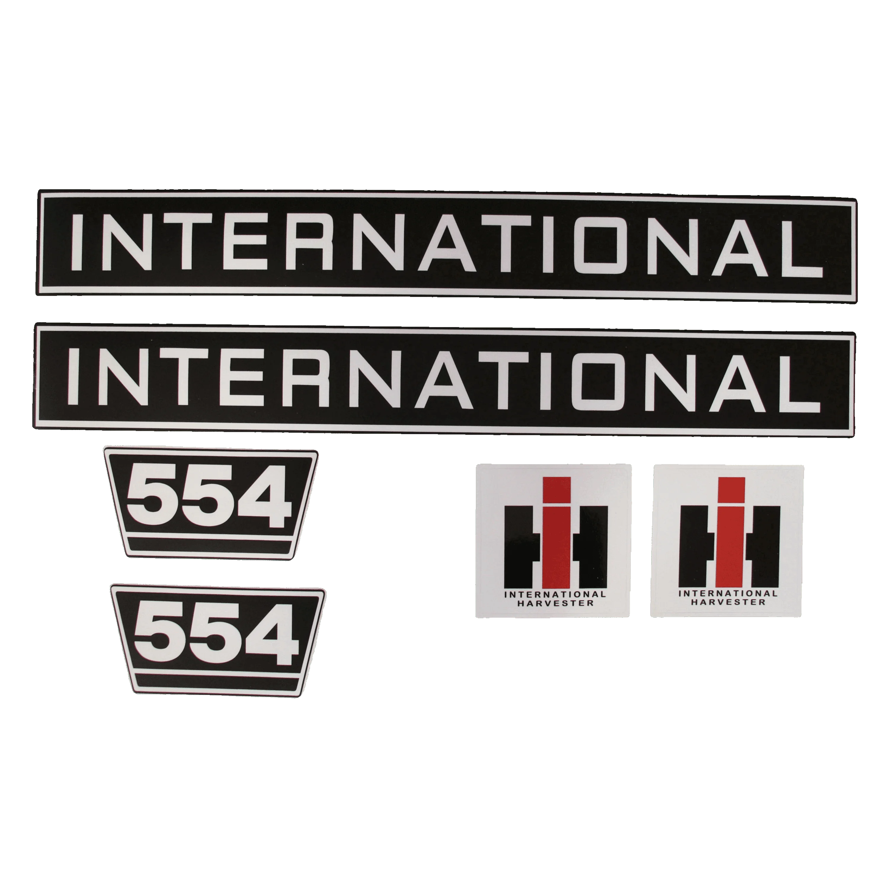IHC International 554 Aufkleber schwarz weiss klein