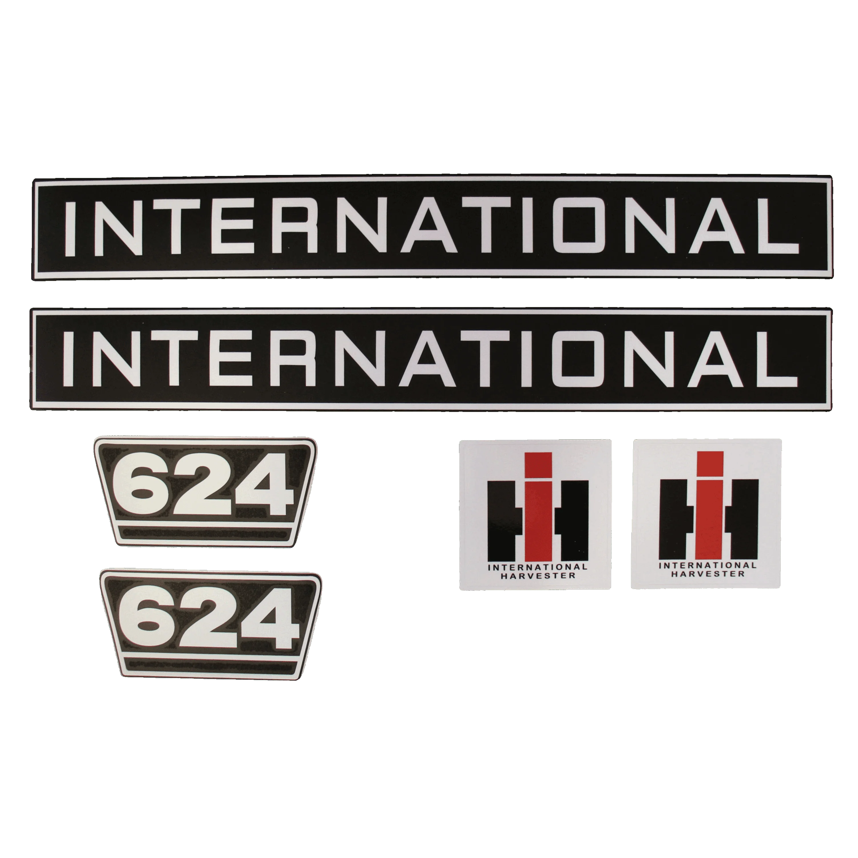 IHC International 624 Aufkleber schwarz weiss klein
