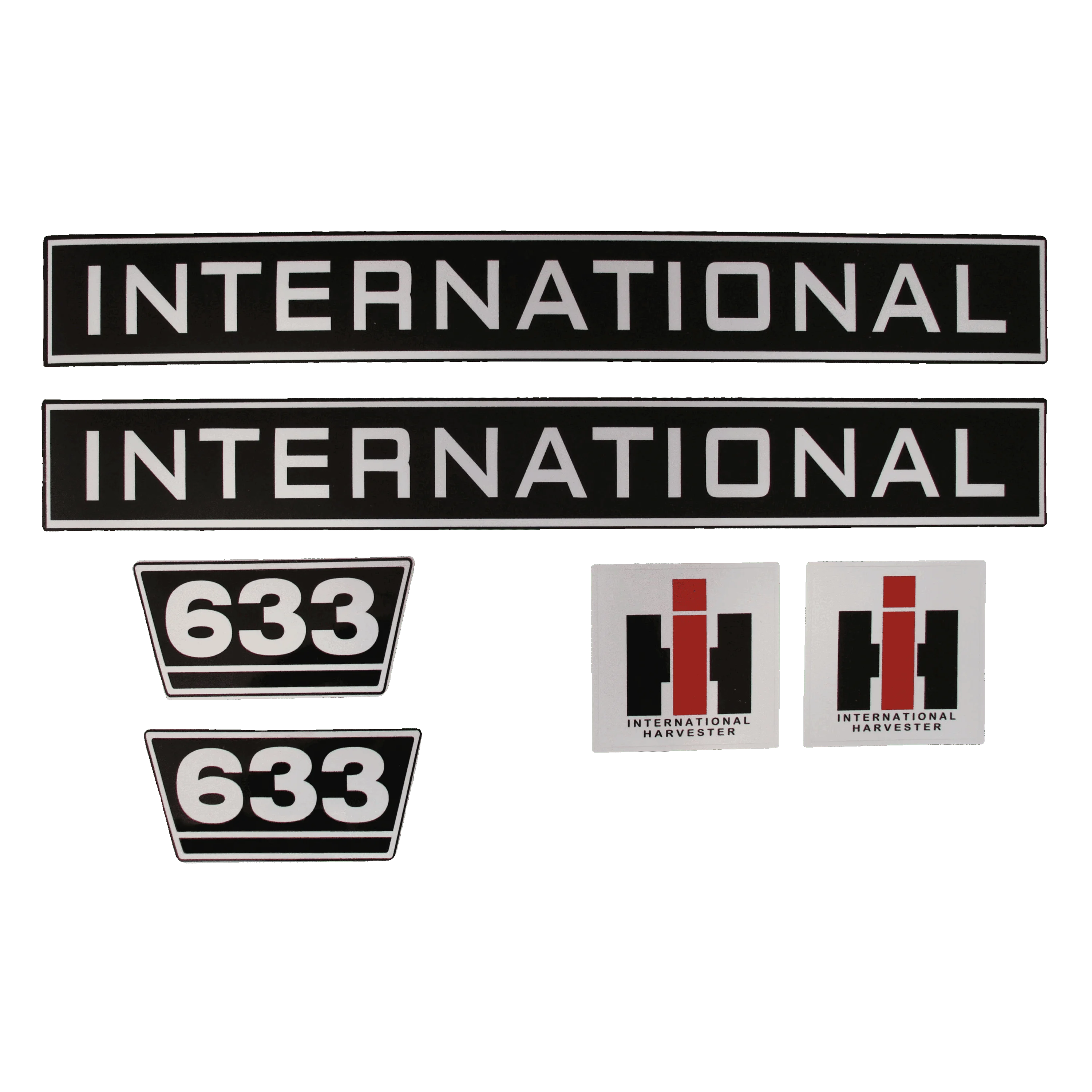 IHC International 633 Aufkleber schwarz weiss klein