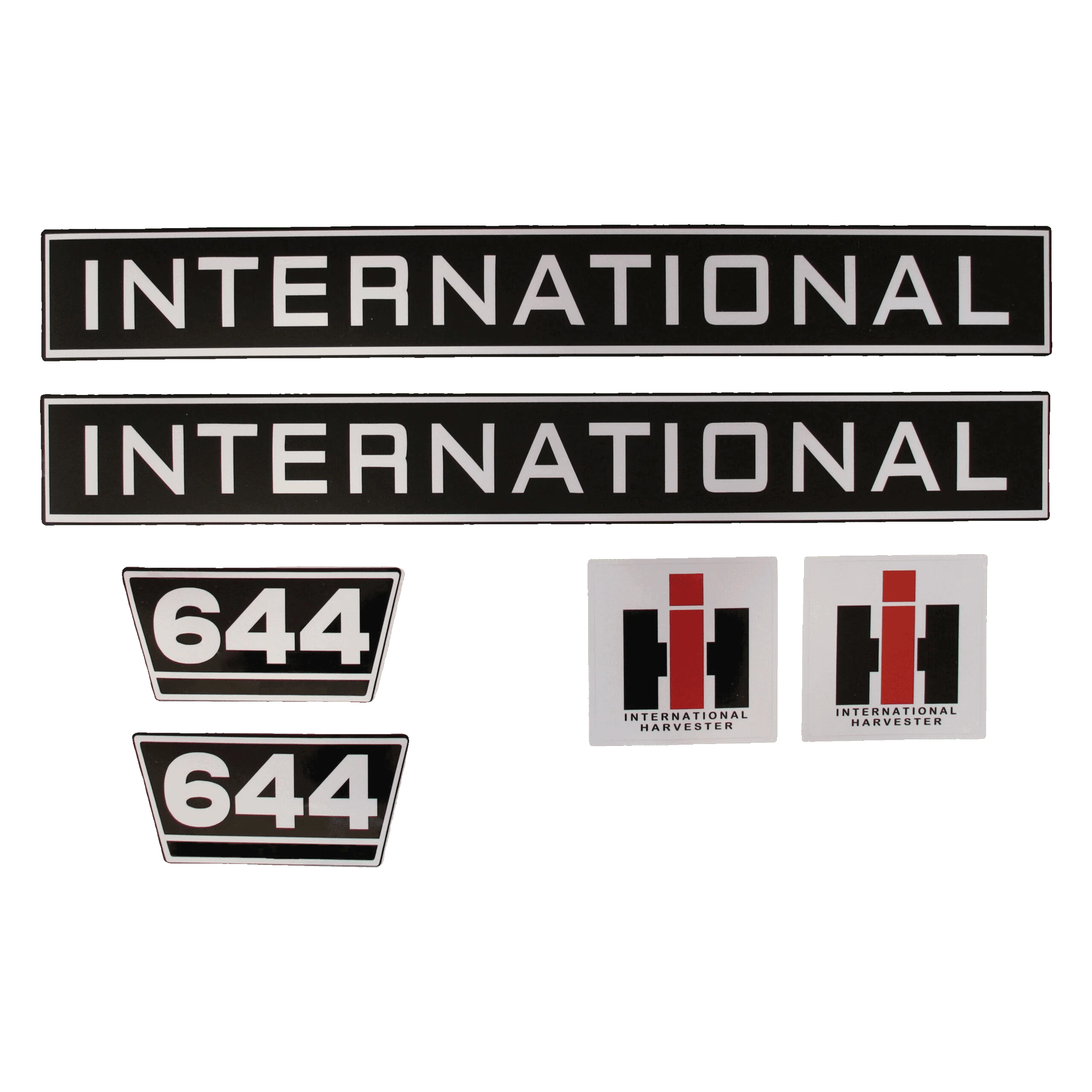 IHC International 644 Aufkleber schwarz weiss klein