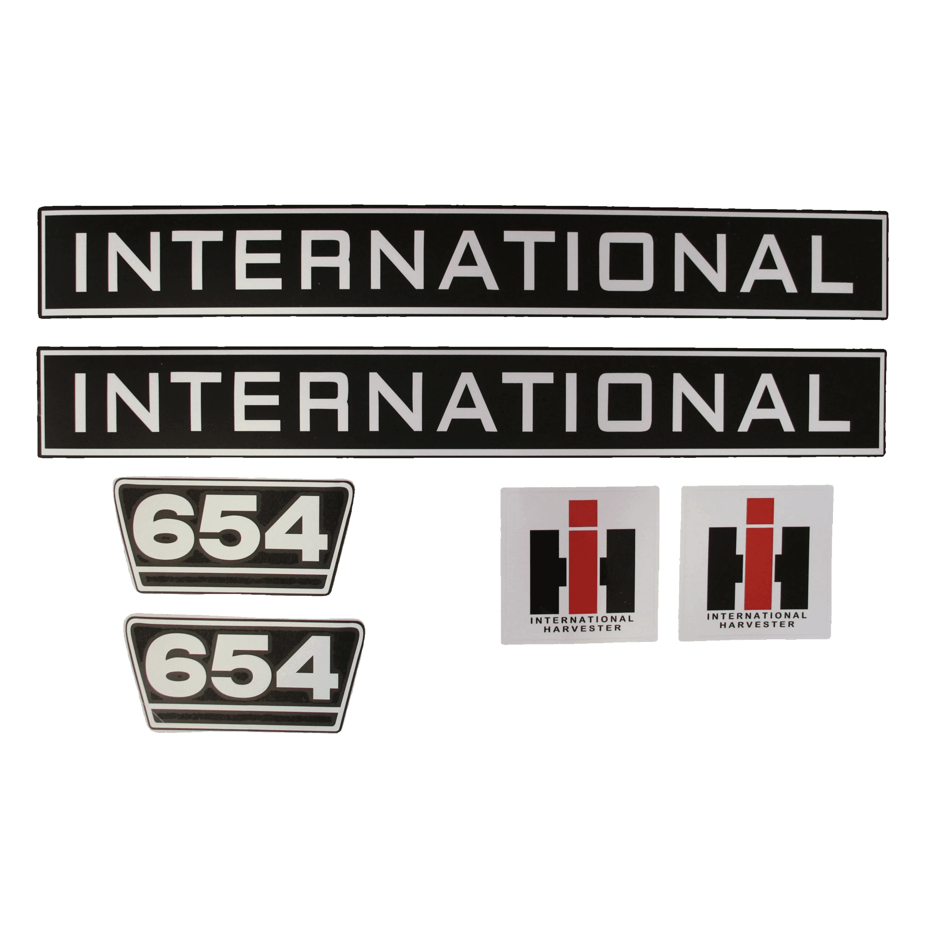 IHC International 654 Aufkleber schwarz weiss klein