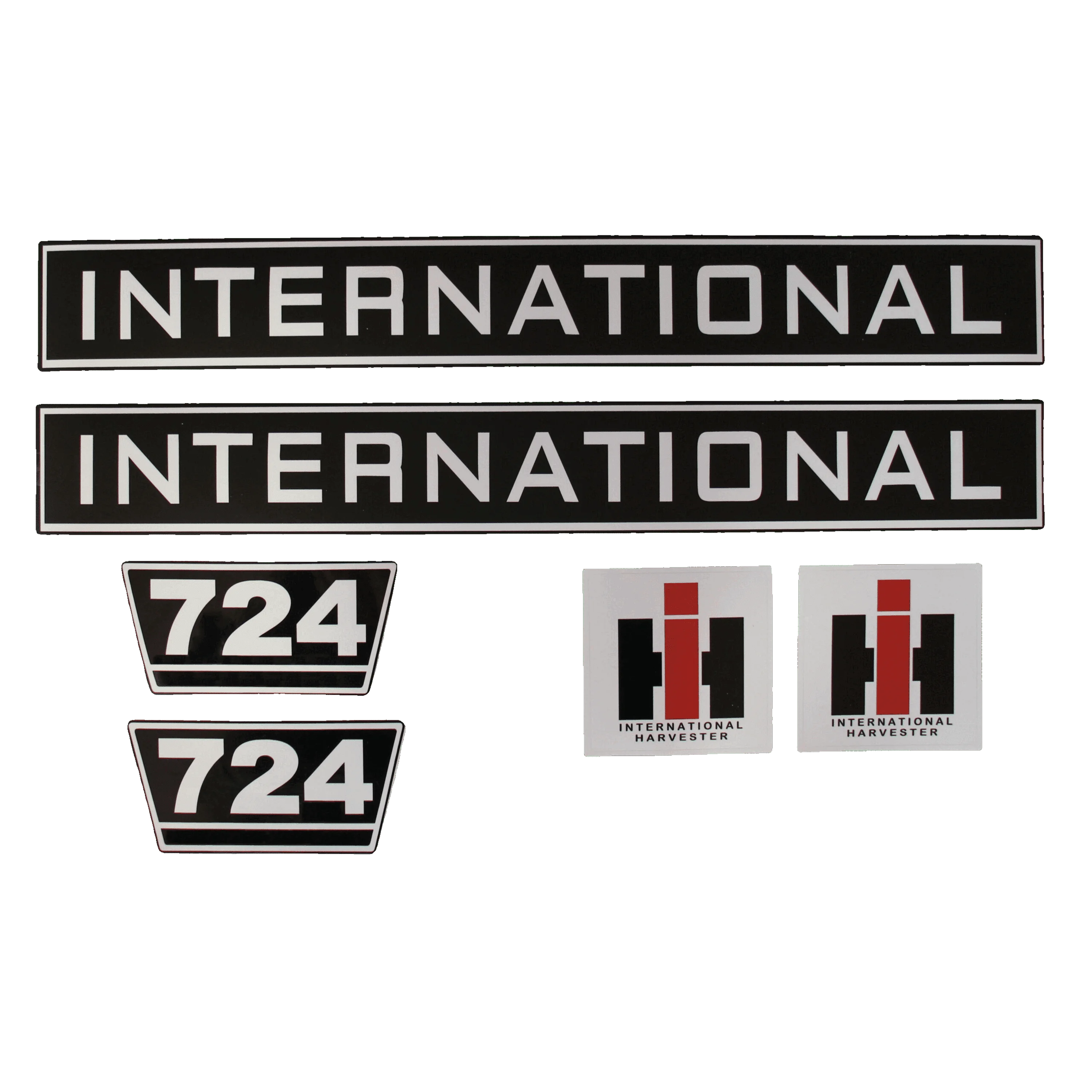 IHC International 724 Aufkleber schwarz weiss klein
