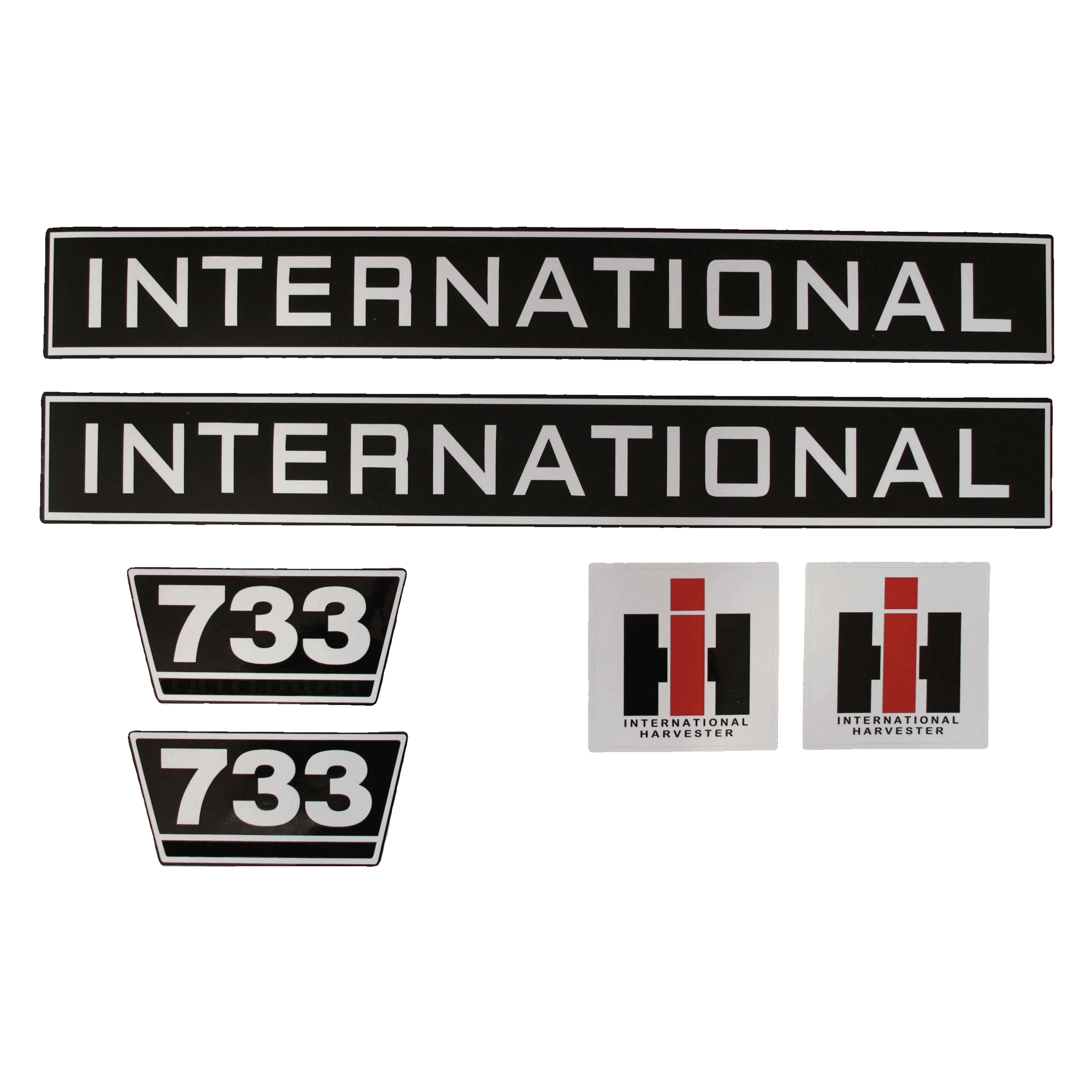 IHC International 733 Aufkleber schwarz weiss klein