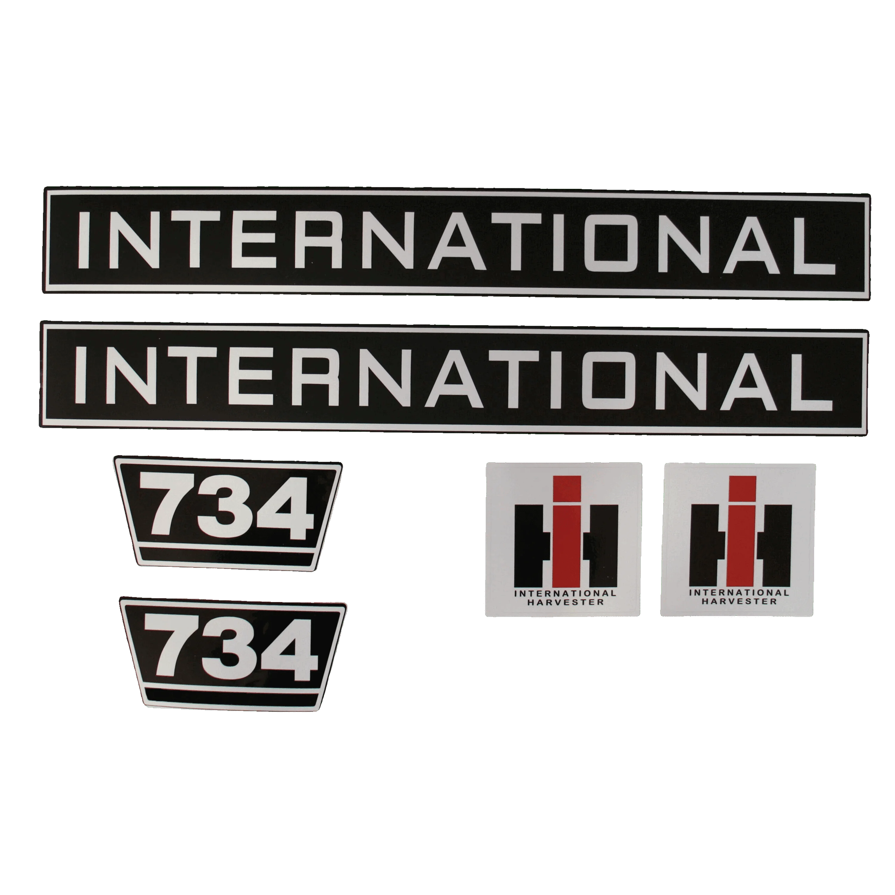 IHC International 734 Aufkleber schwarz weiss klein