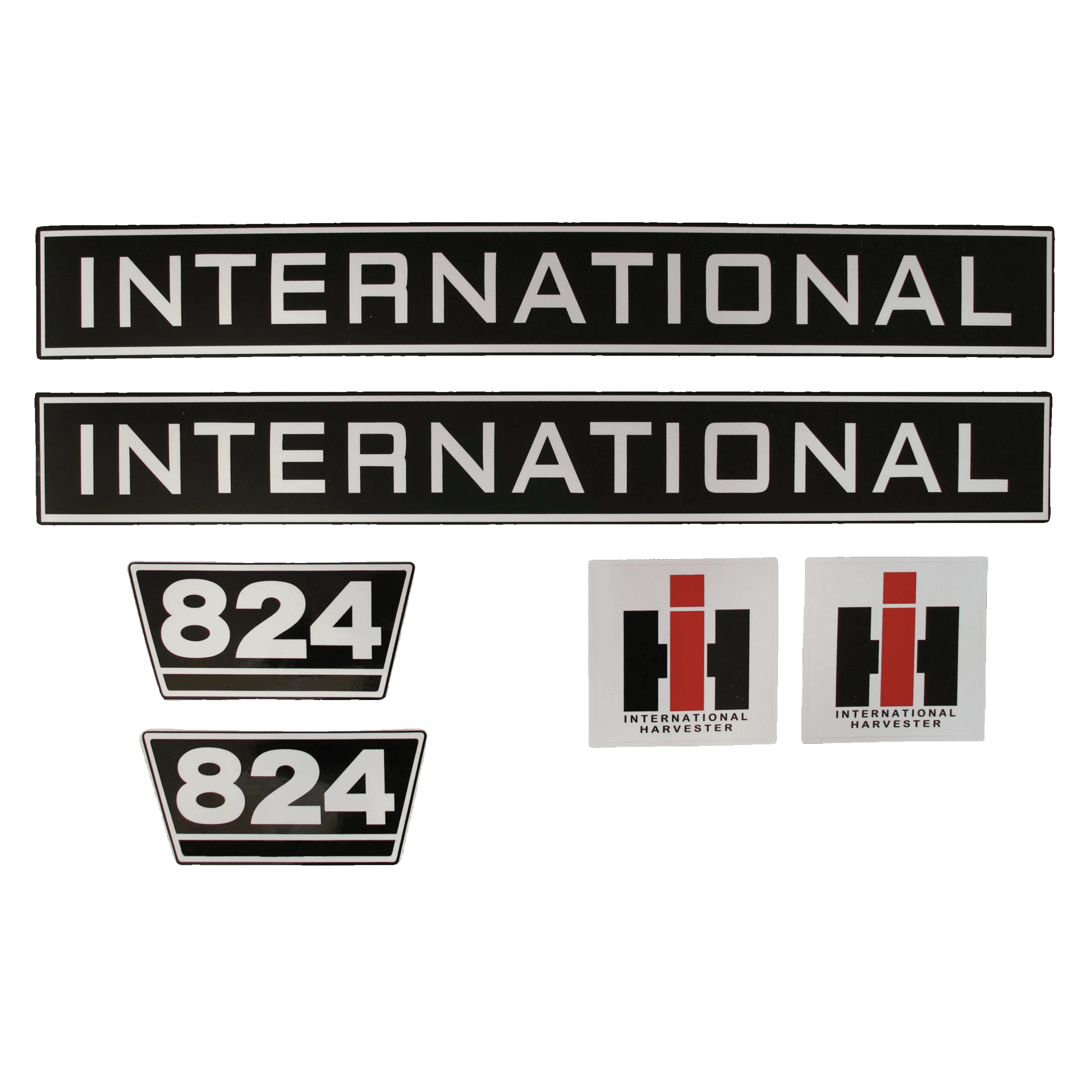 IHC International 824 Aufkleber schwarz weiss klein