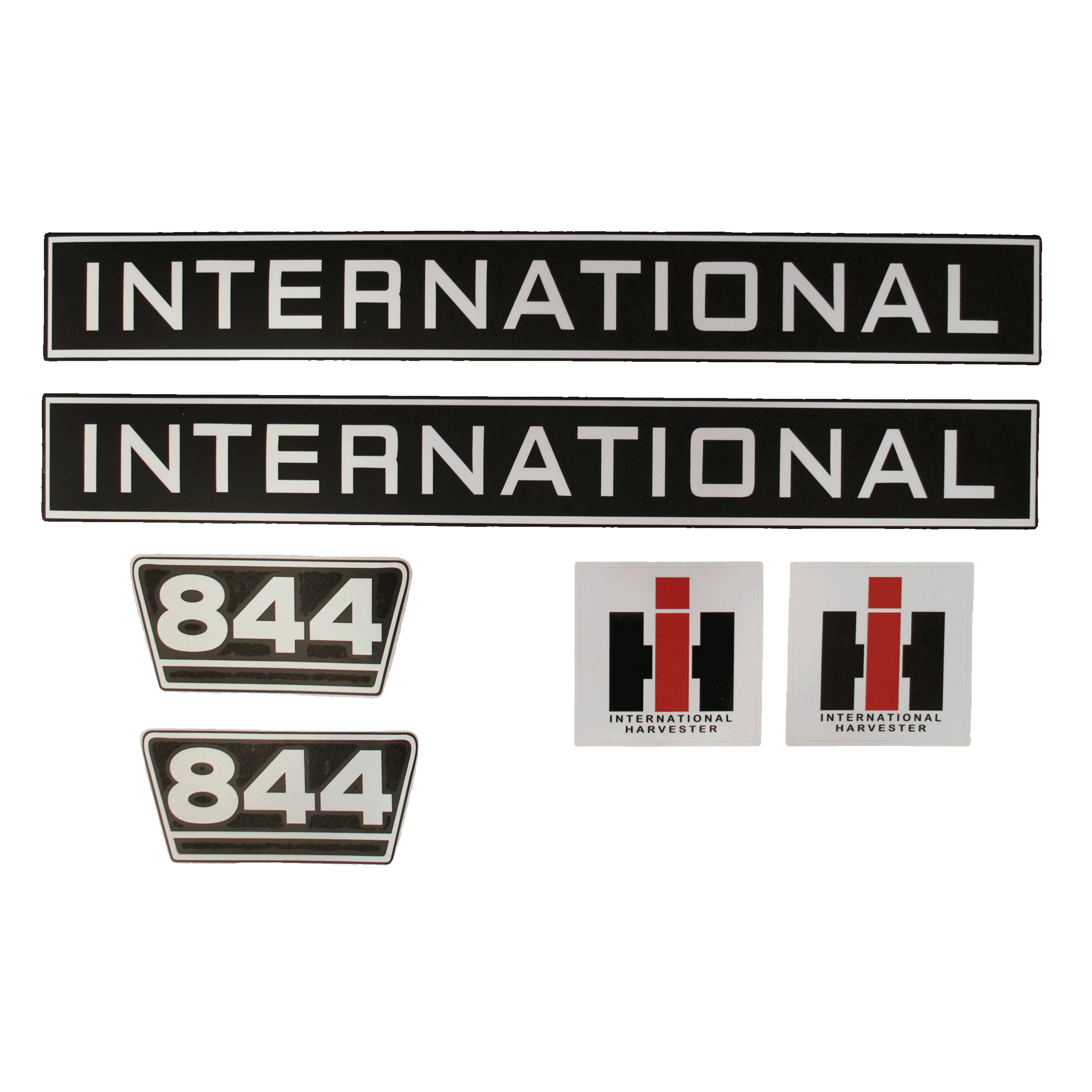 IHC International 844 Aufkleber schwarz weiss klein