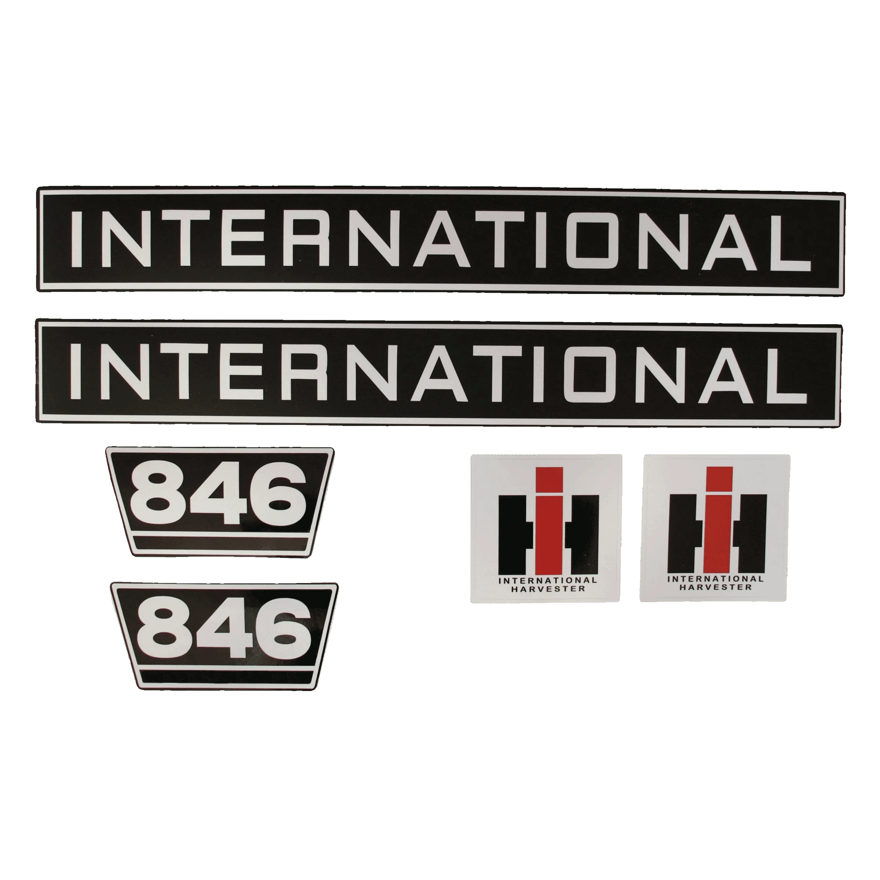 IHC International 846 Aufkleber schwarz weiss klein
