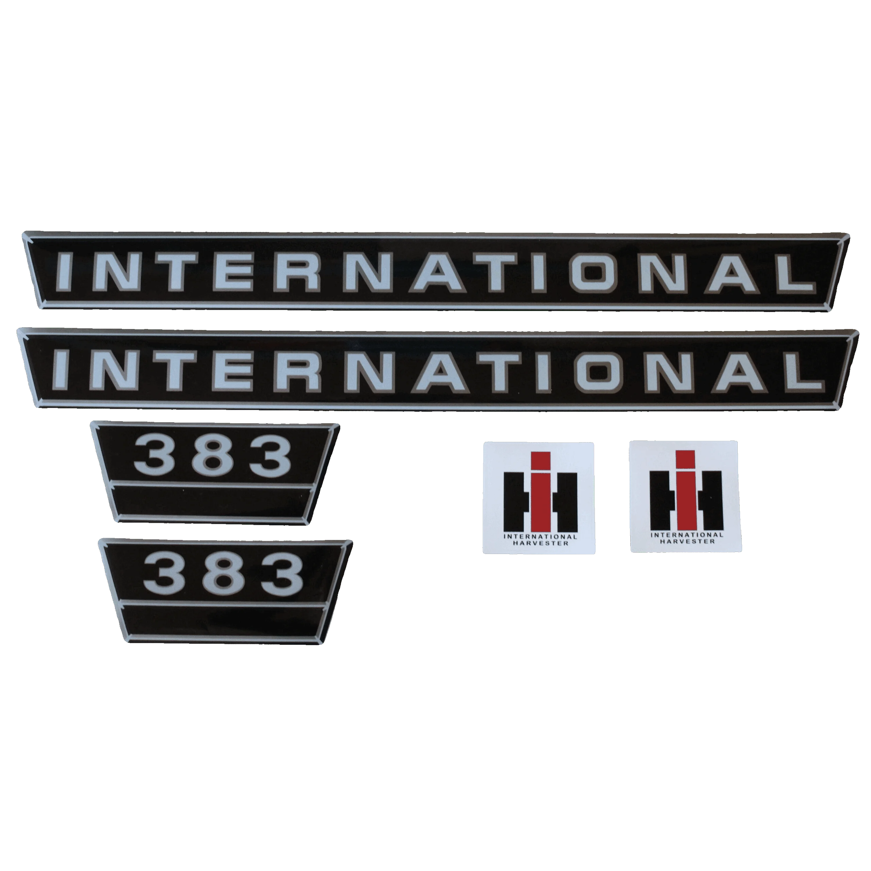 IHC International 383 Aufkleber silber groß