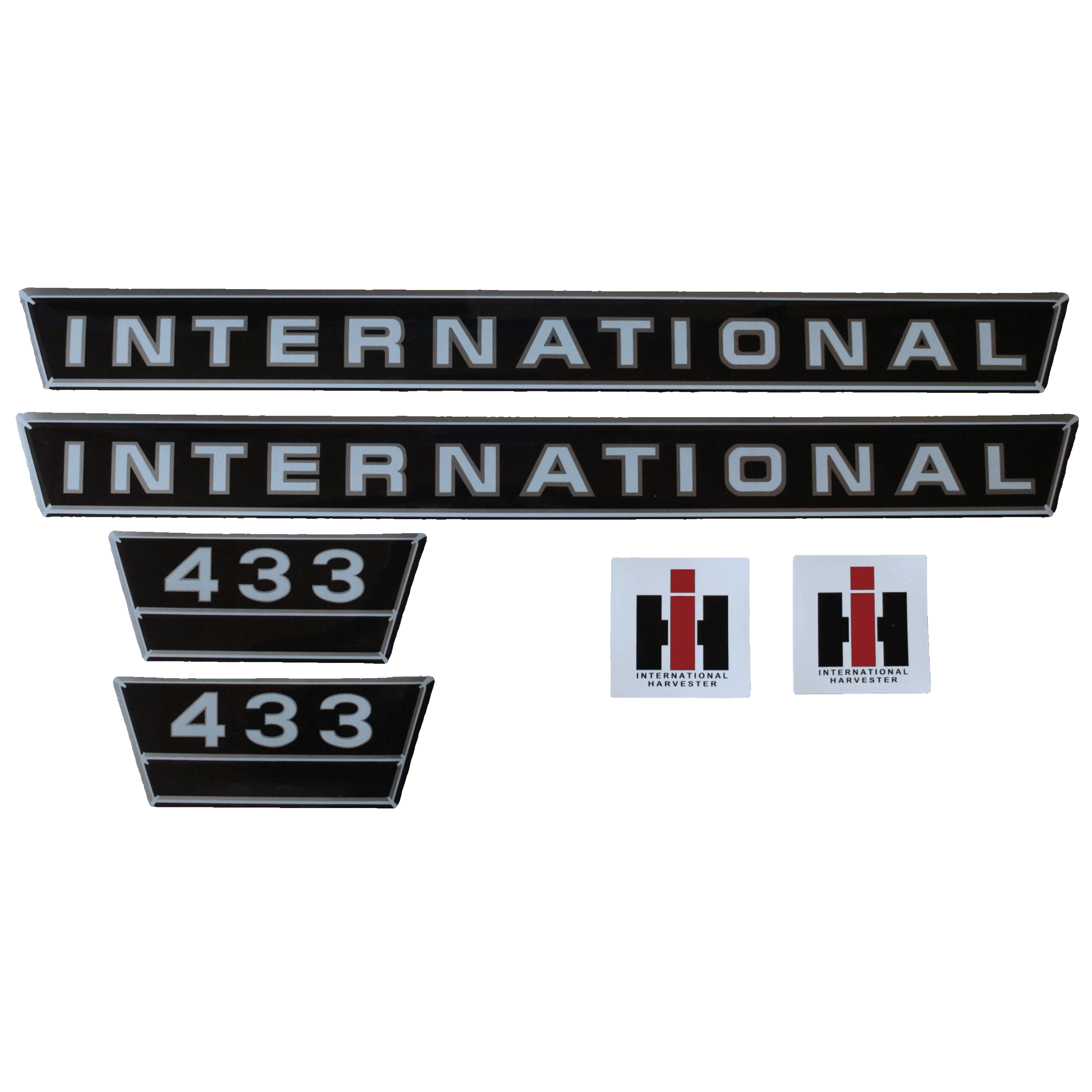 IHC International 433 Aufkleber silber groß