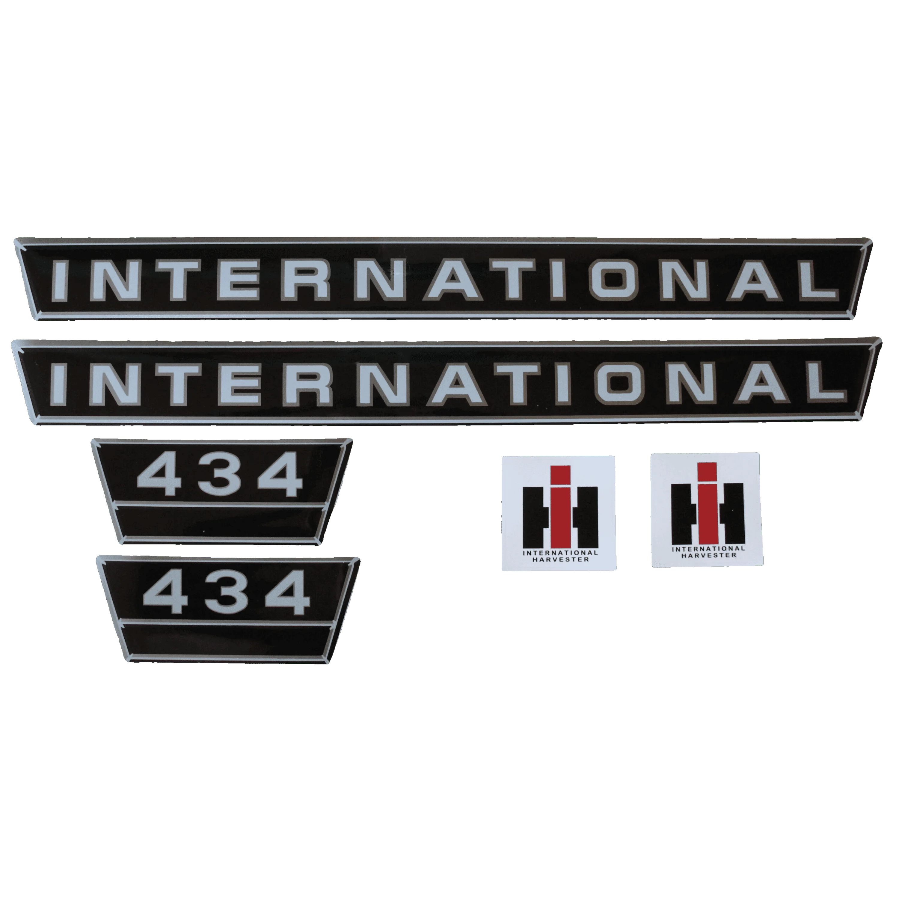 IHC International 434 Aufkleber silber groß