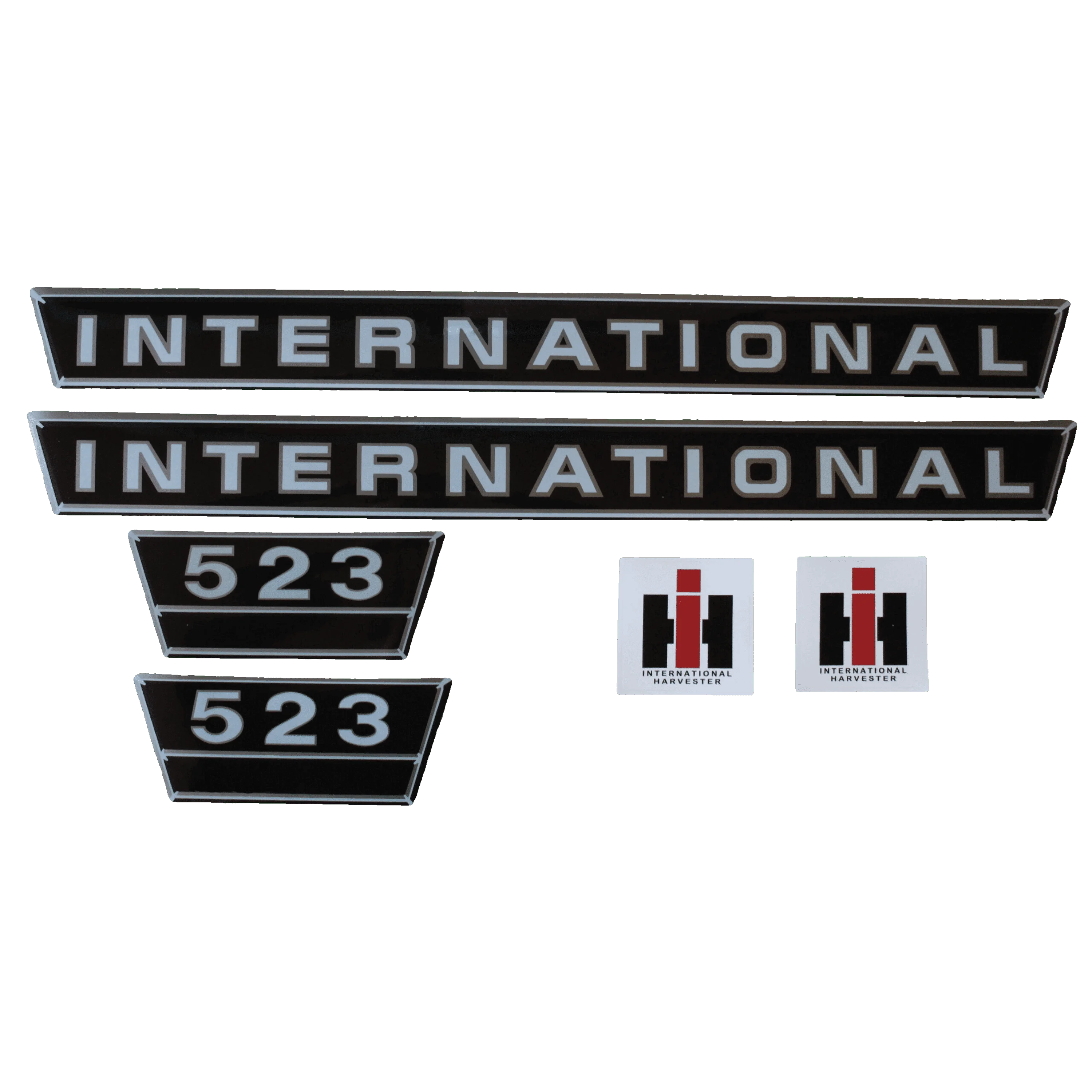 IHC International 523 Aufkleber silber groß