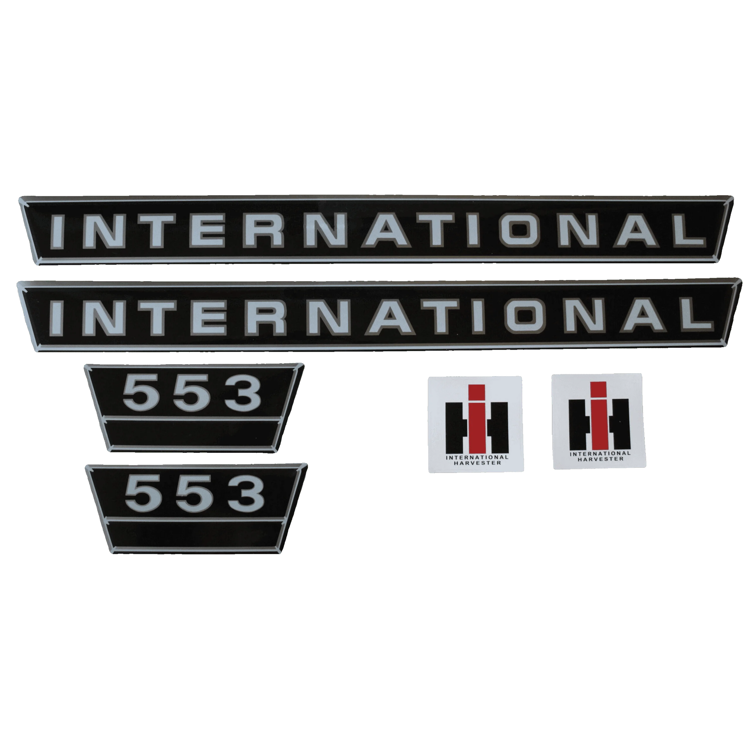 IHC International 553 Aufkleber silber groß