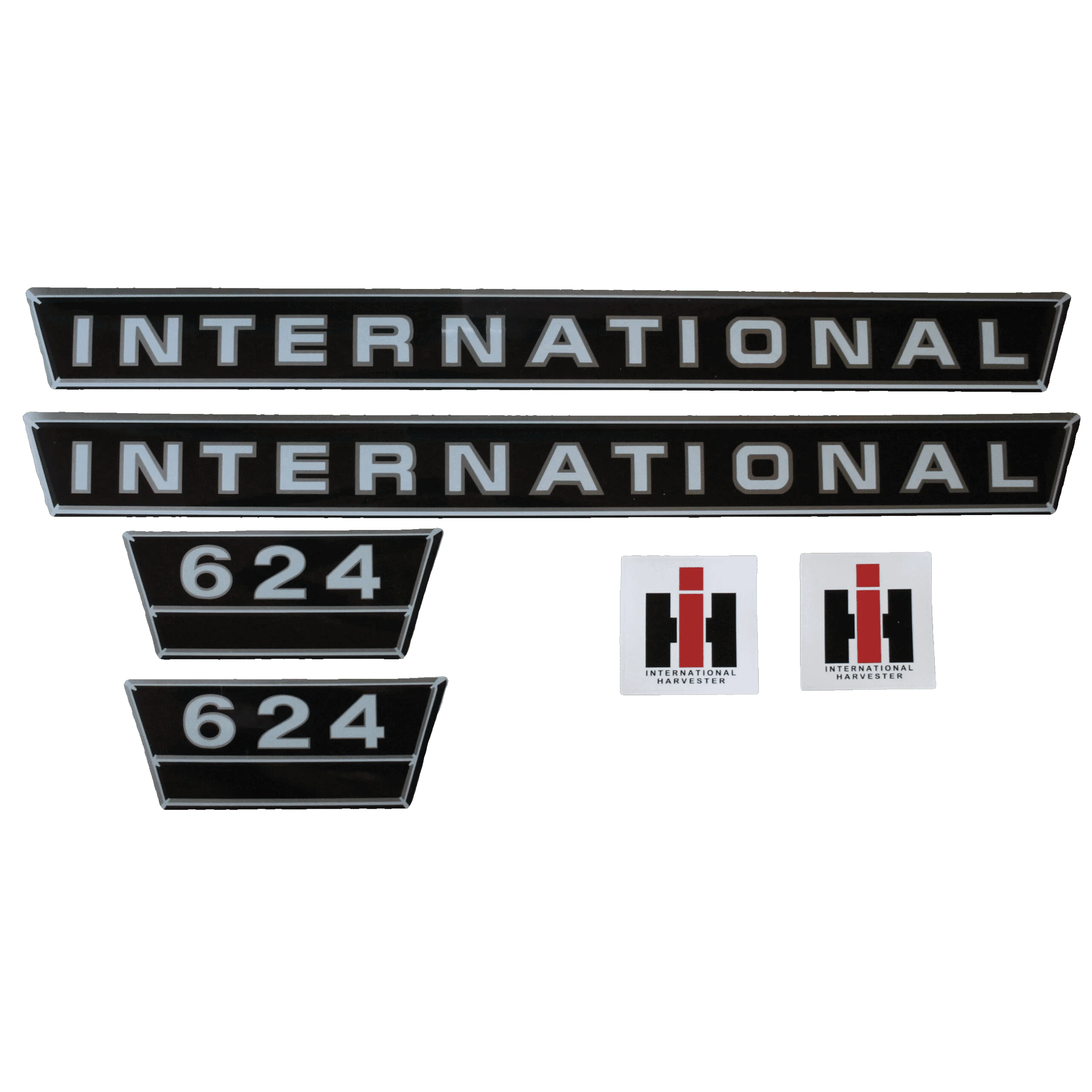 IHC International 624 Aufkleber silber groß