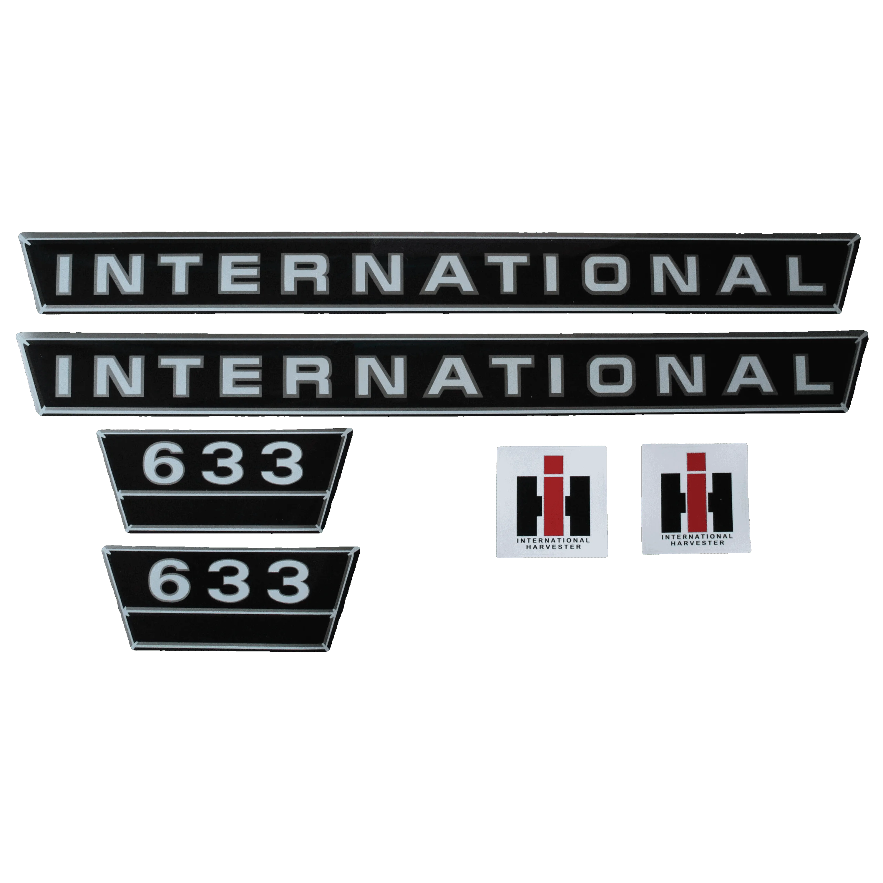 IHC International 633 Aufkleber silber groß