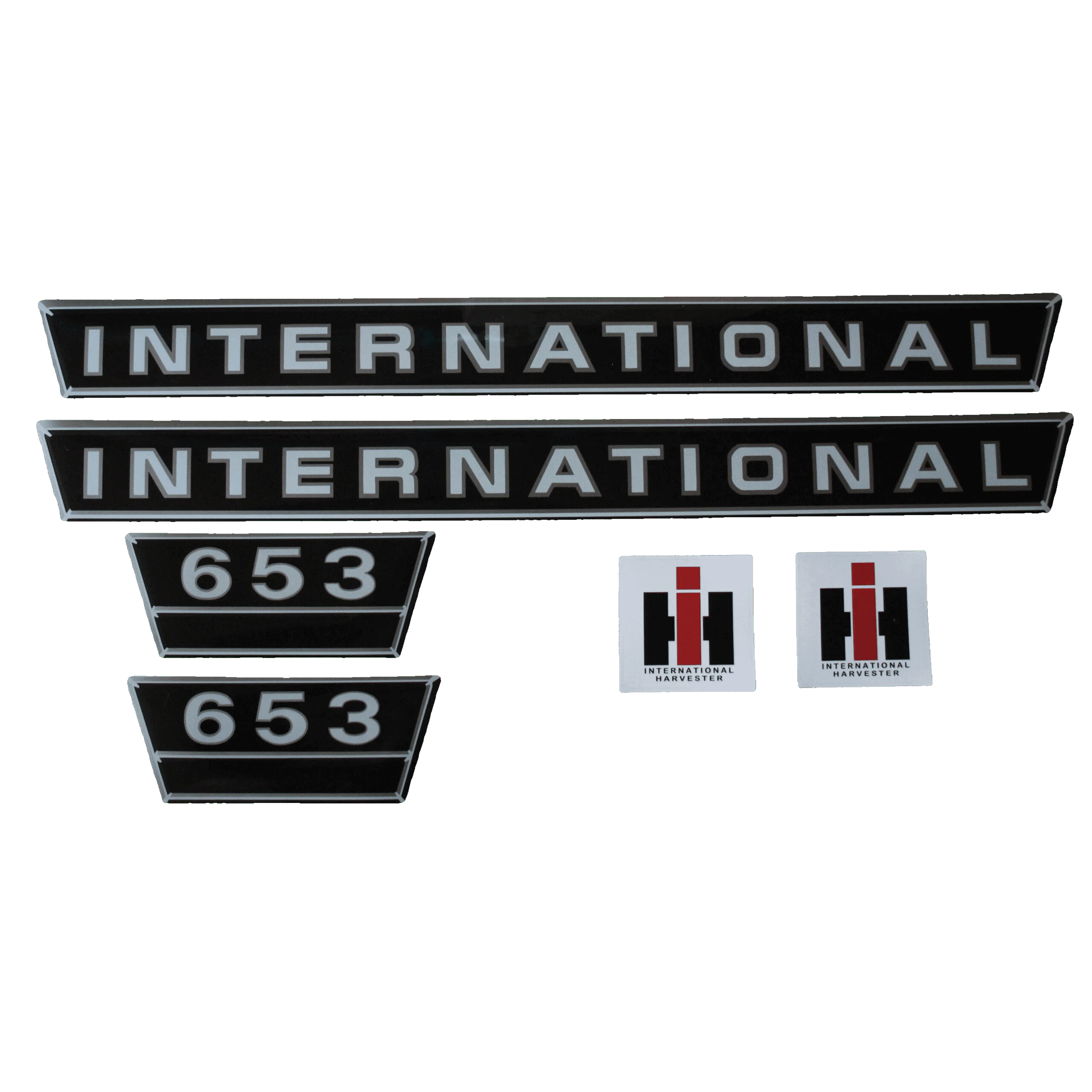 IHC International 653 Aufkleber silber groß