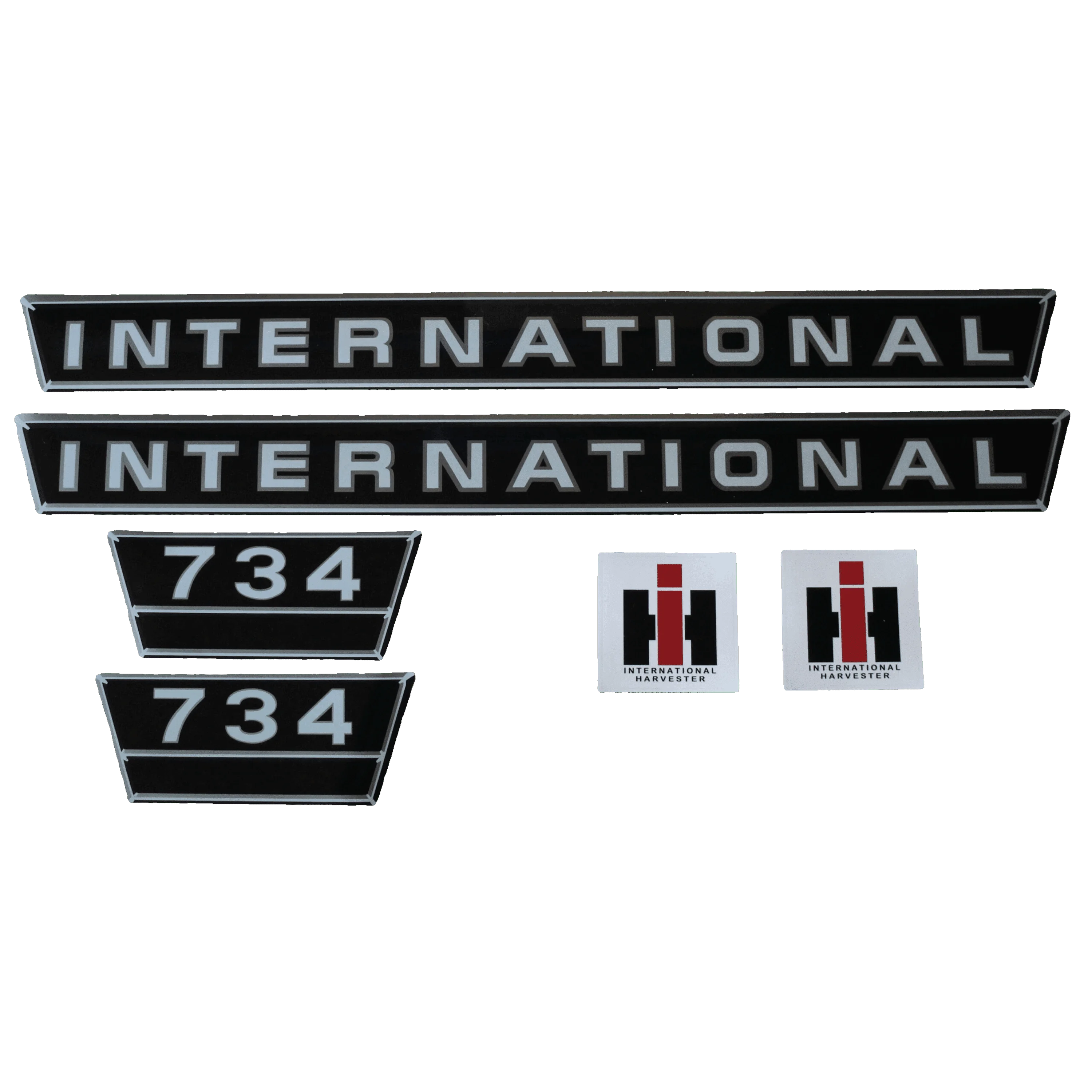 IHC International 734 Aufkleber silber groß