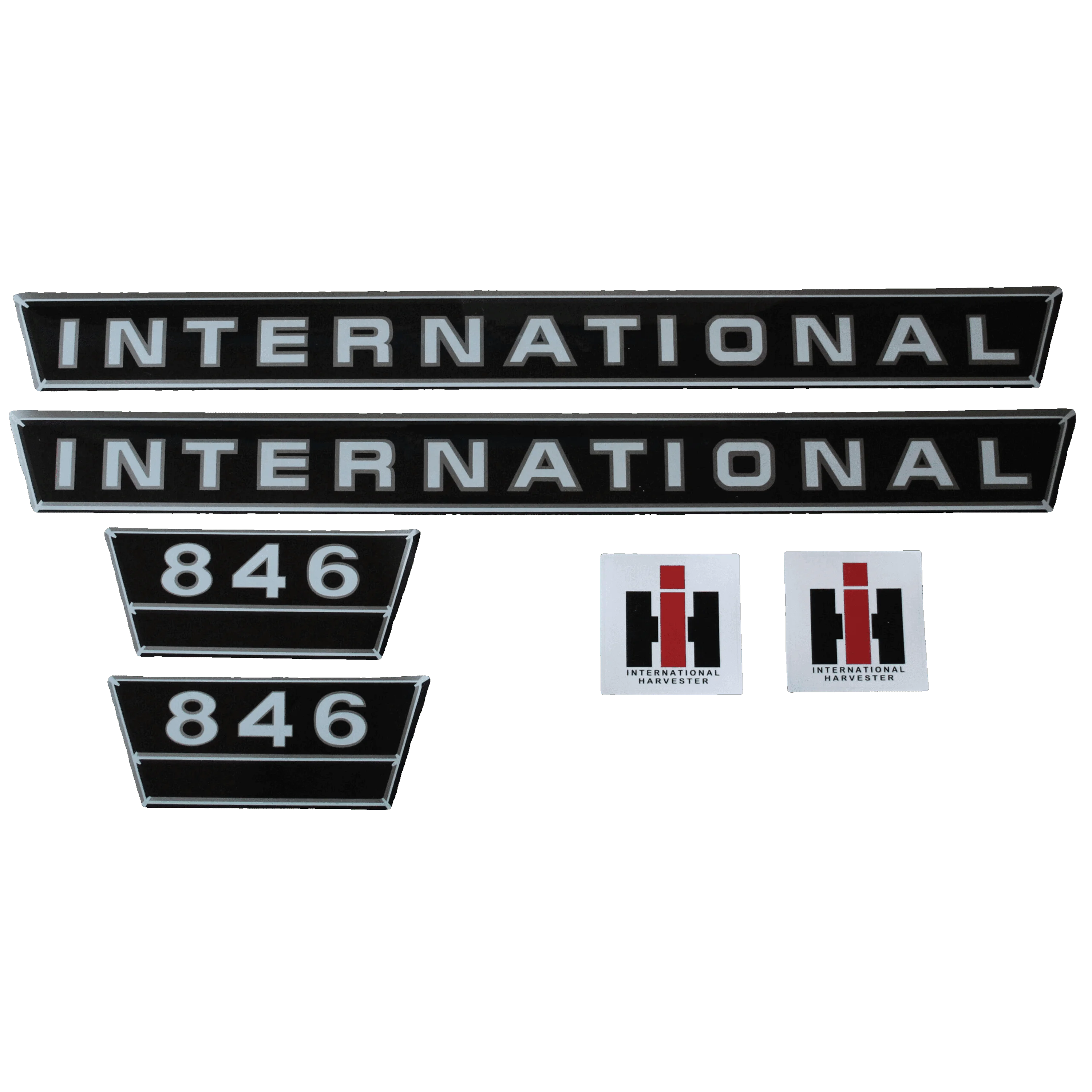 IHC International 846 Aufkleber silber groß