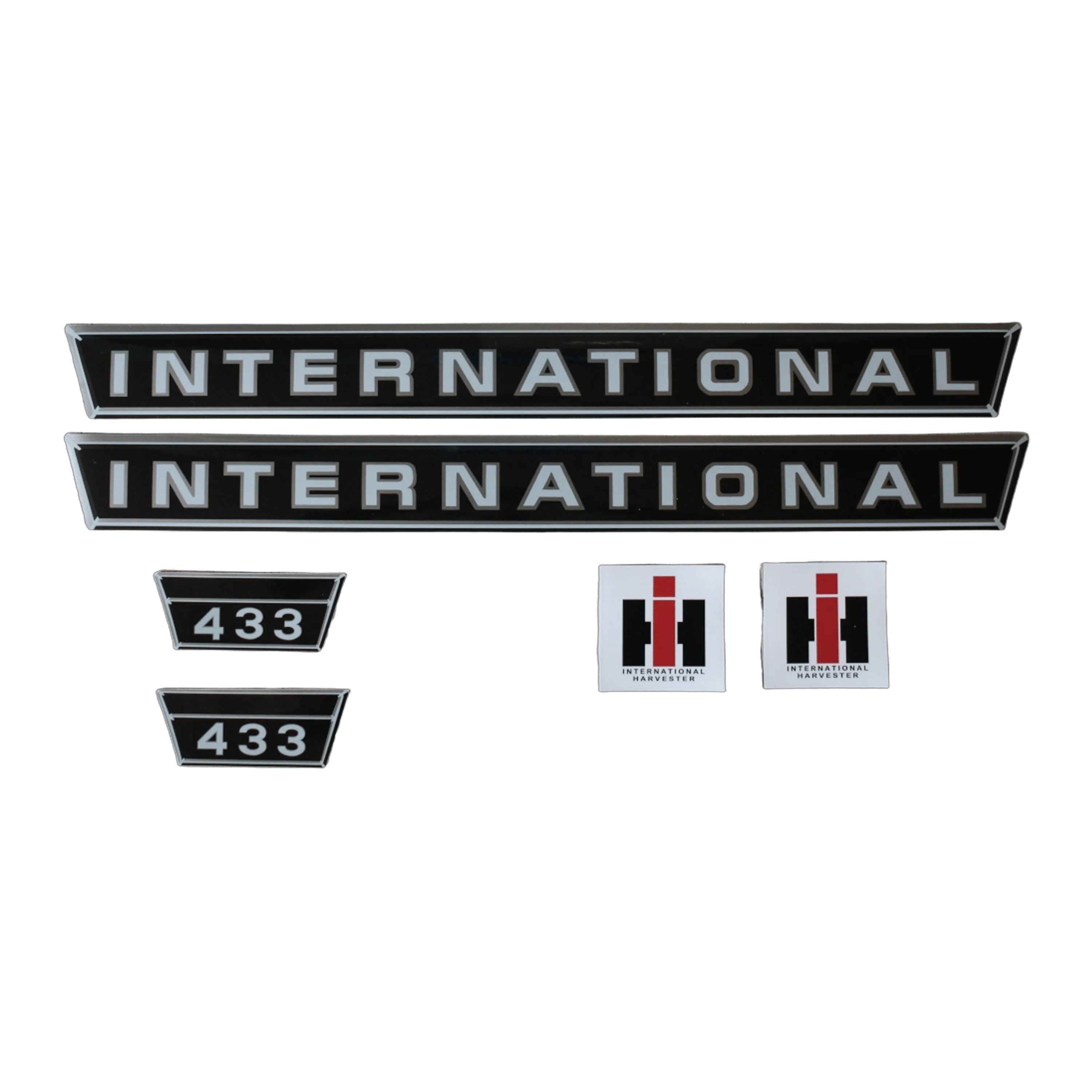 IHC International 433 Aufkleber silber klein